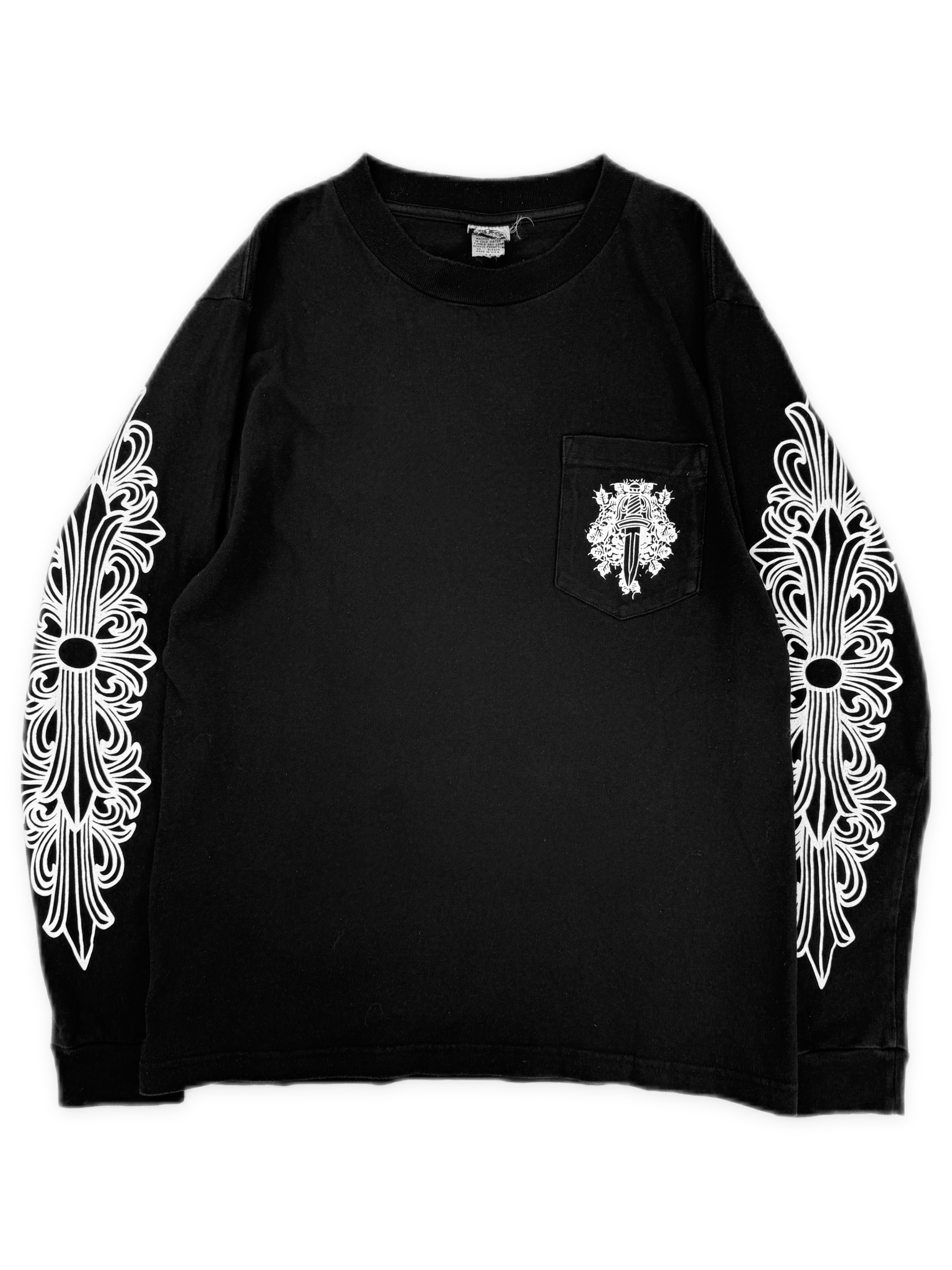 Chrome Hearts Vine Dagger Faded Floral Long Sleeve Shirt