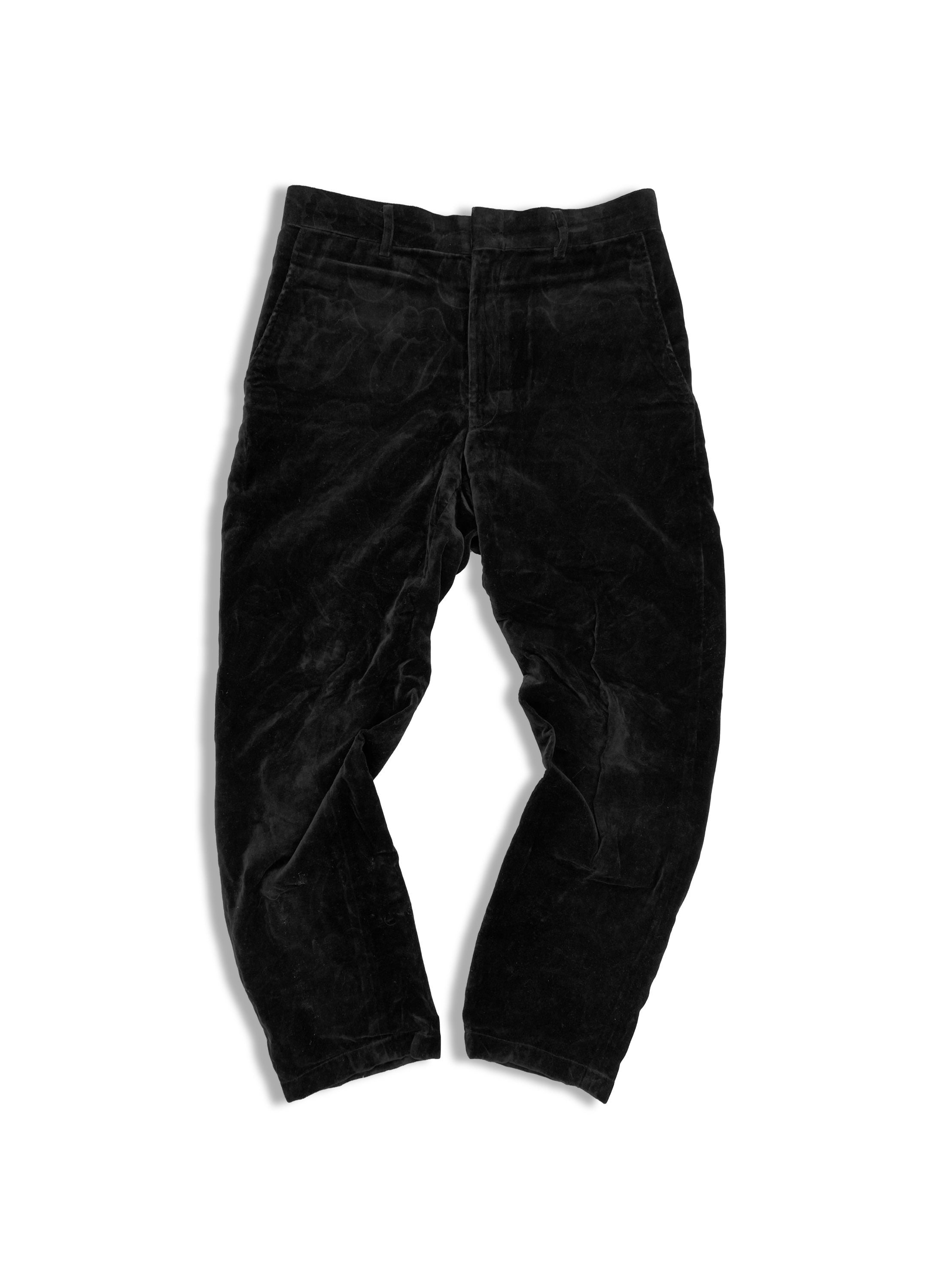 SS06 Comme des Garçons Homme Rolling Stones Monogram Velour Trousers