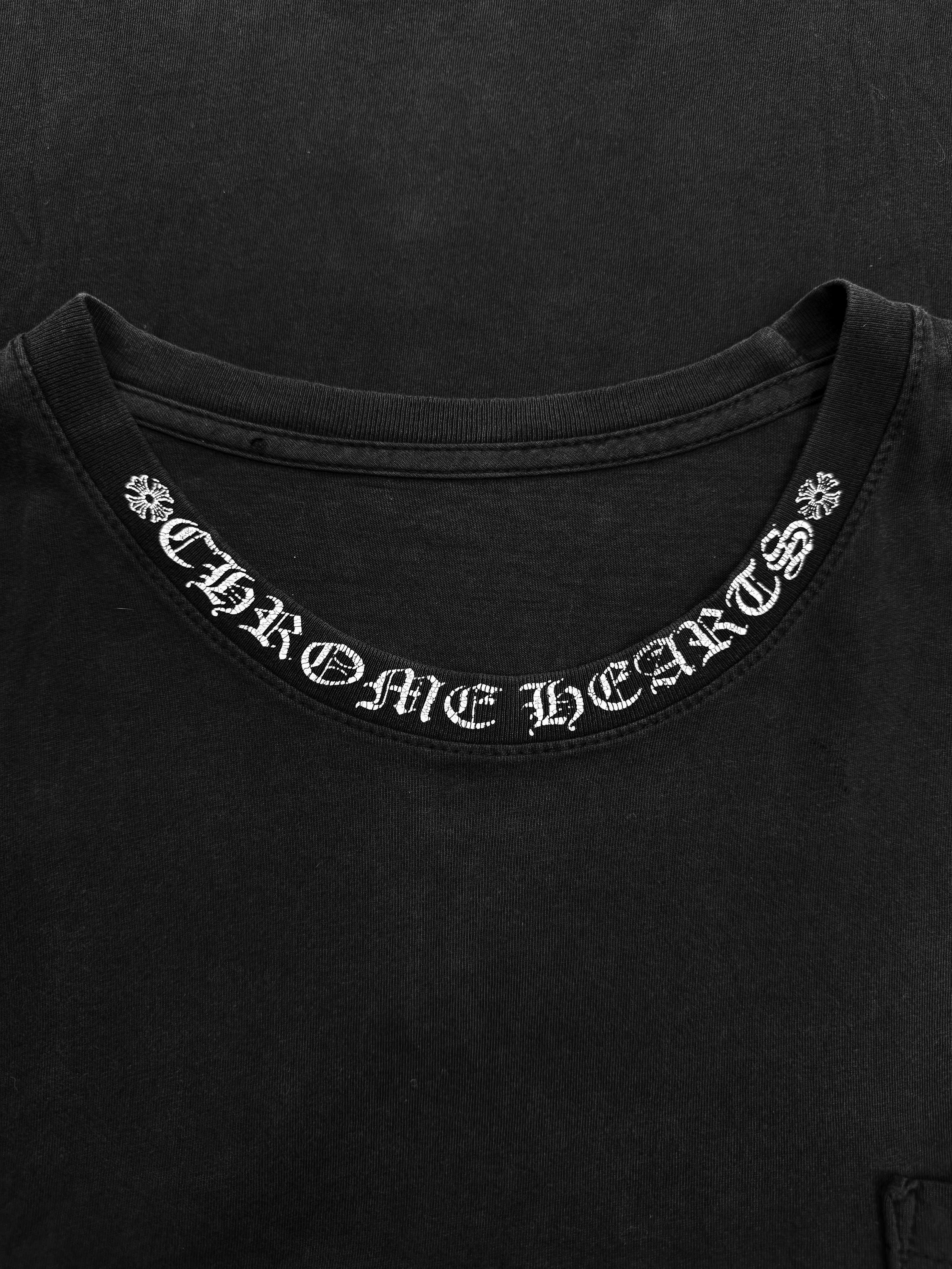 Chrome Hearts Ringer Collar Spell Out Black T-Shirt