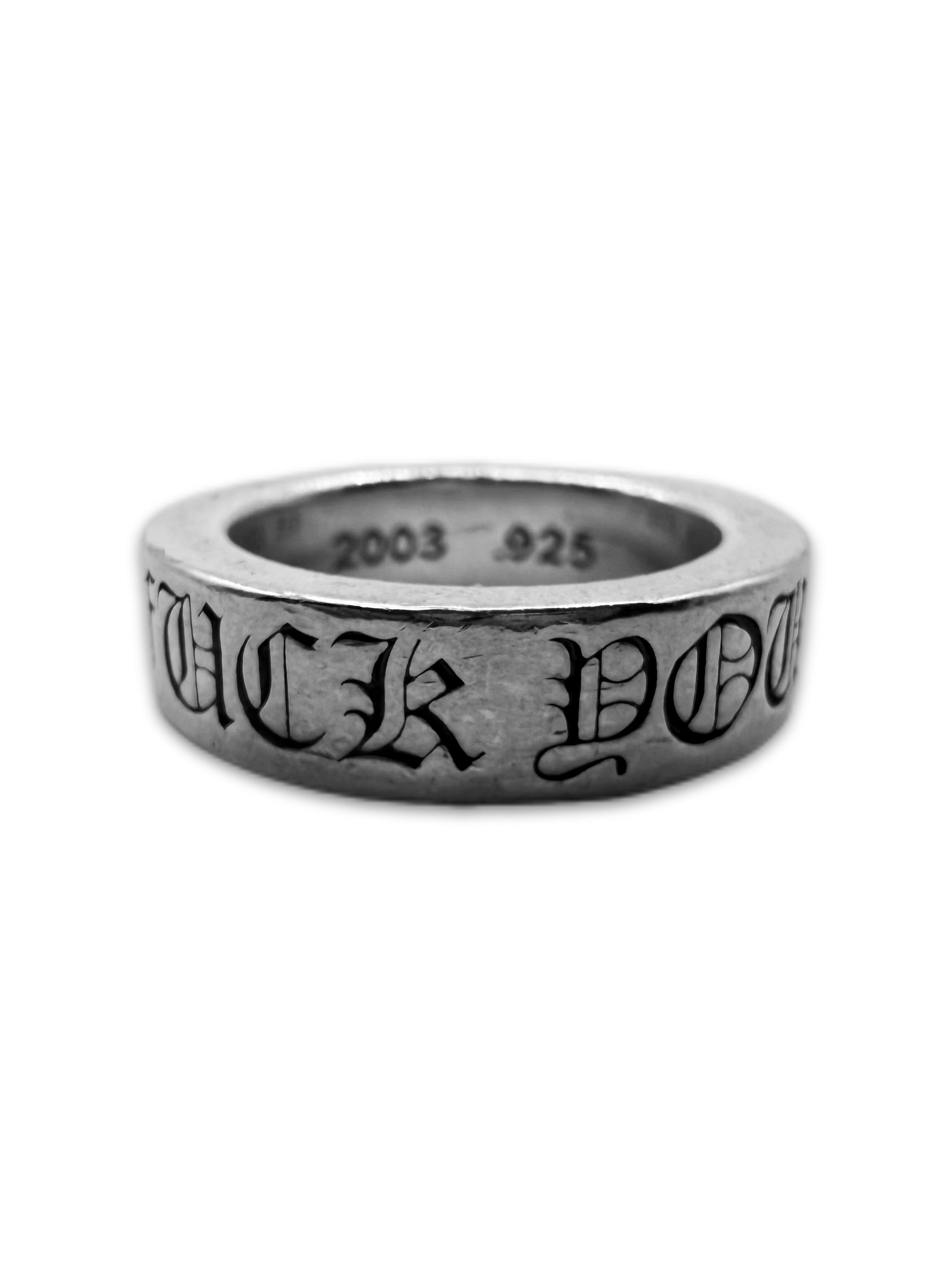 Chrome Hearts Fuck You Cross .925 Silver Spacer Ring