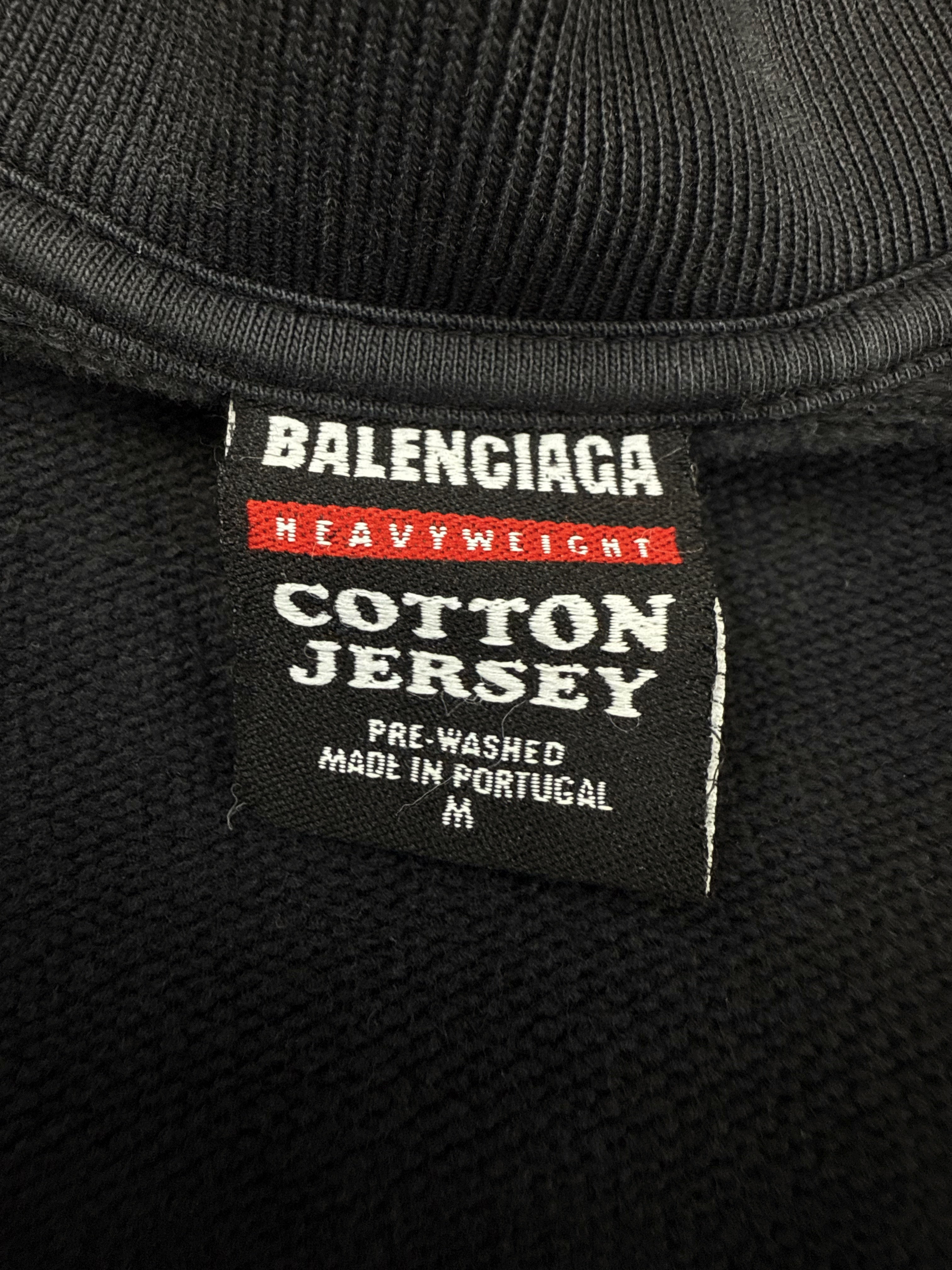 SS25 Balenciaga ‘Metalhead’ Reversible Black Terry Cotton Sweatshirt