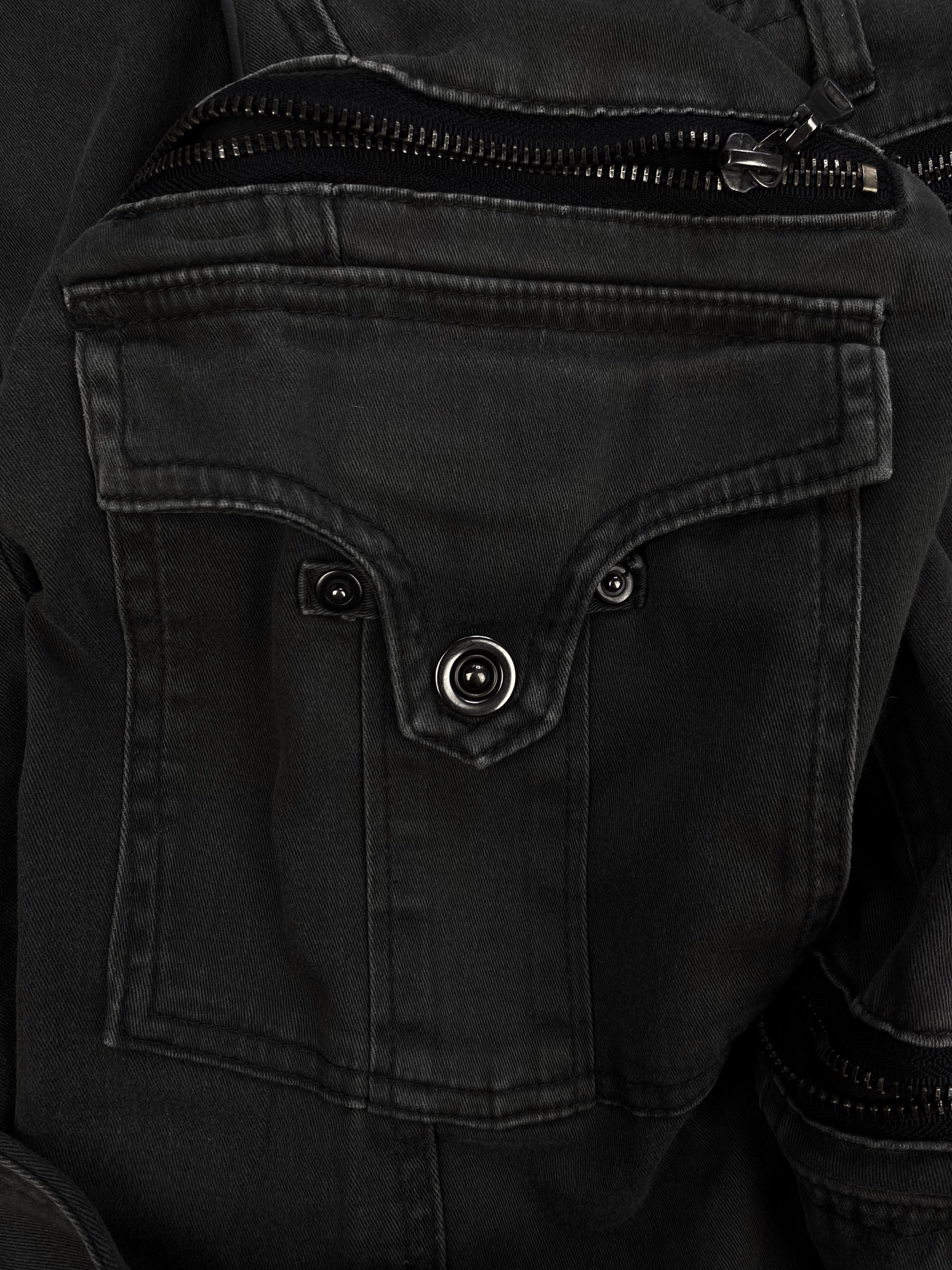 Semantic Design Washed Grey Multi Pocket Cargo Pants