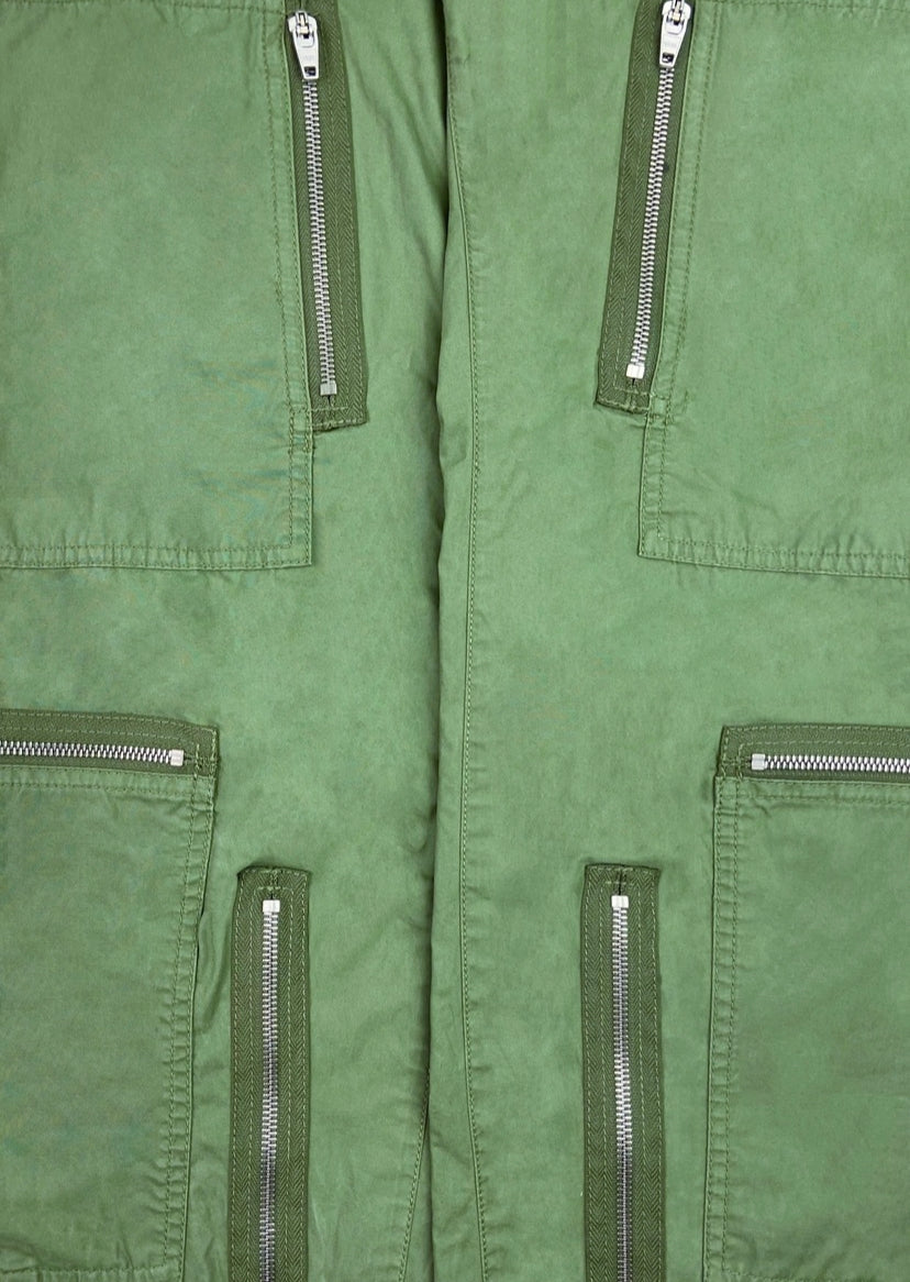 00’s Helmut Lang Multi-Zip Olive Green Aviation Cargo Pants