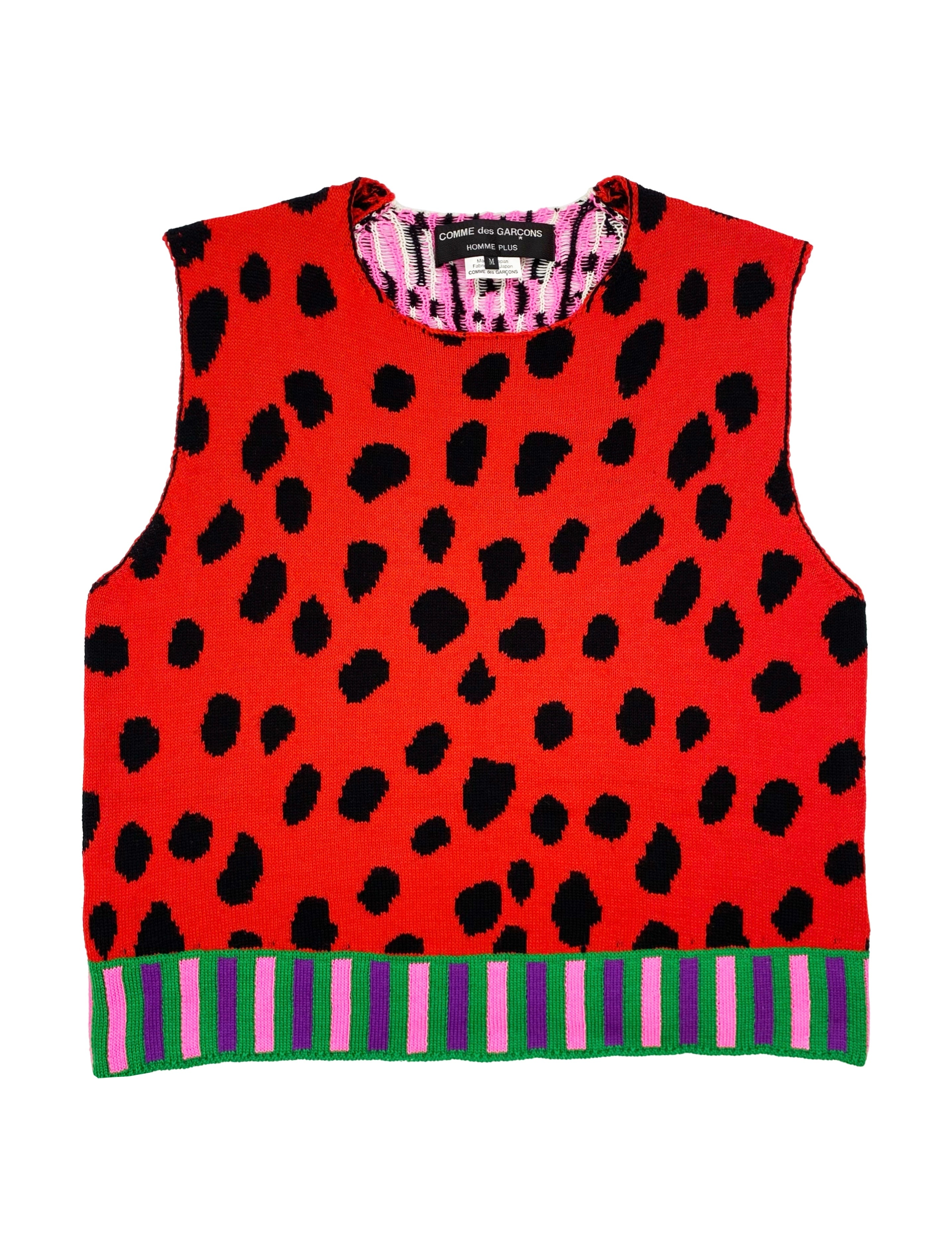 SS18 Comme Des Garçons Homme Plus Leopard Print Sweater Vest