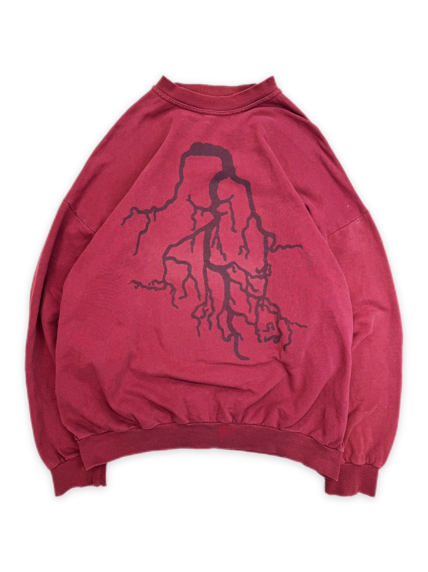 AW02 Raf Simons ‘Virginia Creeper’ Roots Front Graphic Red Crewneck