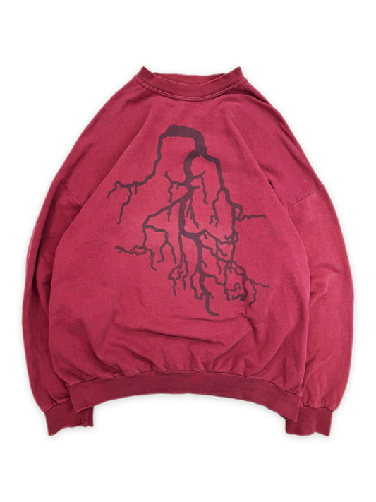 AW02 Raf Simons ‘Virginia Creeper’ Roots Front Graphic Red Crewneck