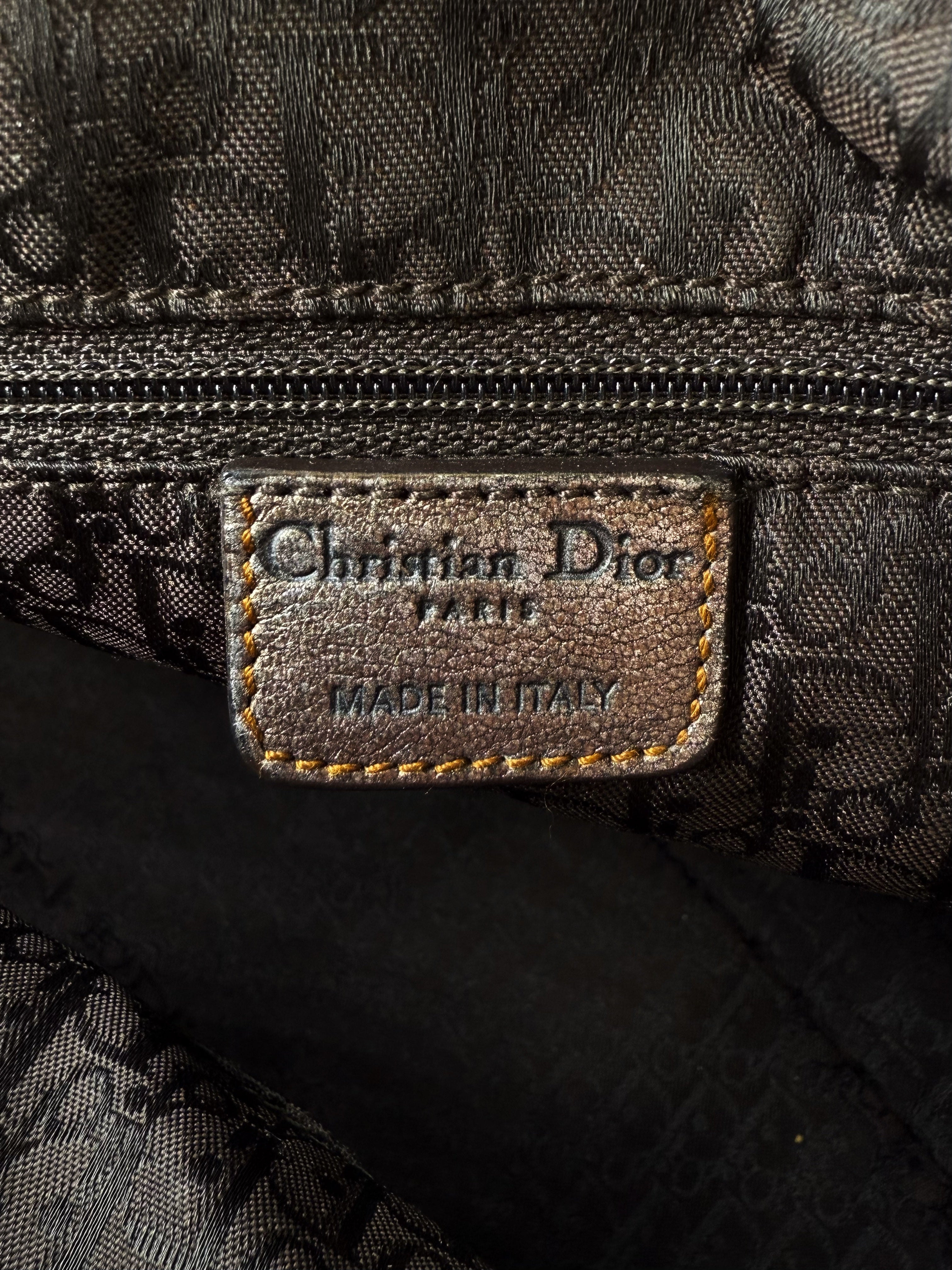 00s Christian Dior Gaucho Silver Leather Large Saddle Bag