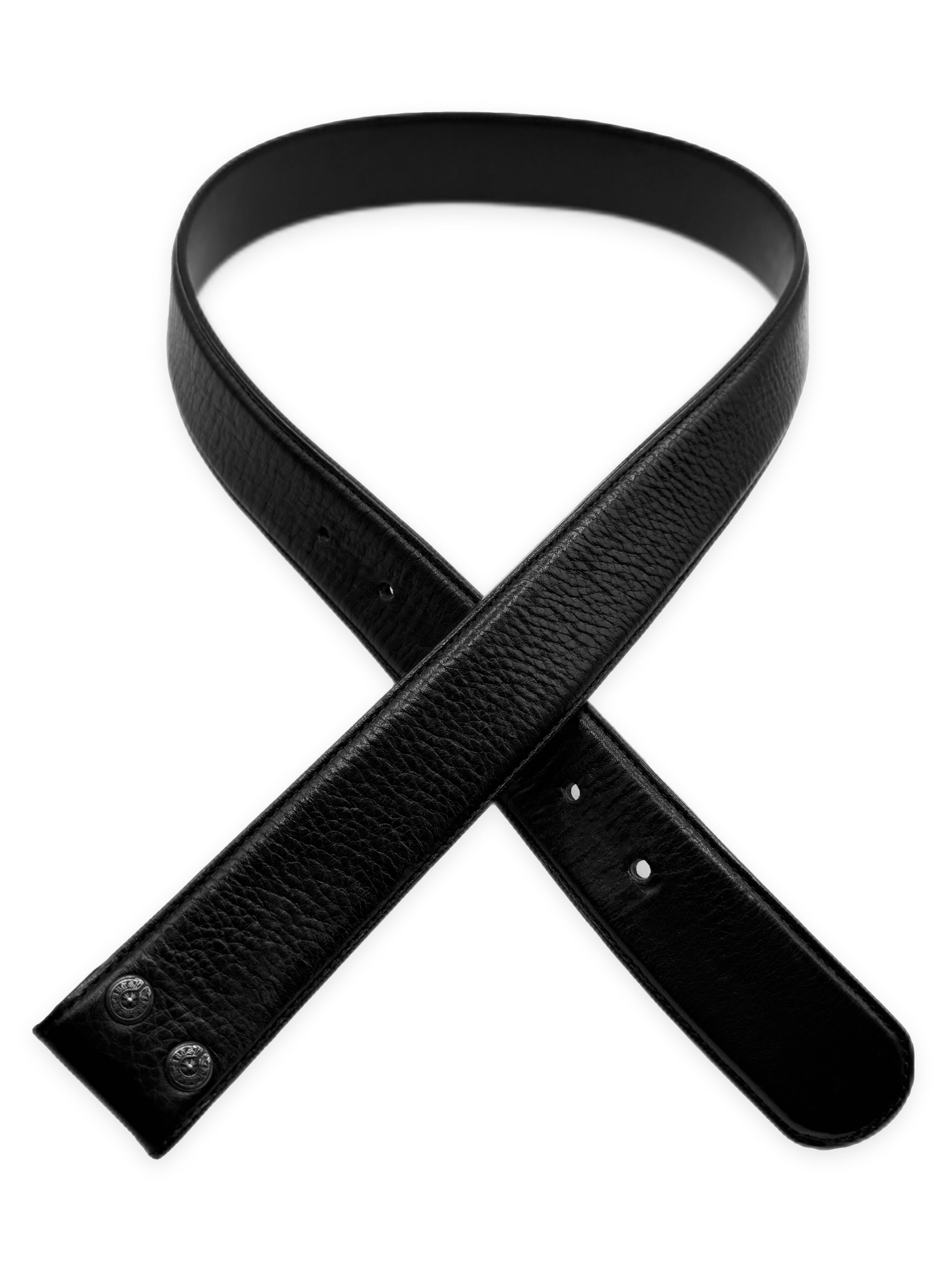 Chrome Hearts Black Leather .925 Silver Belt Strap
