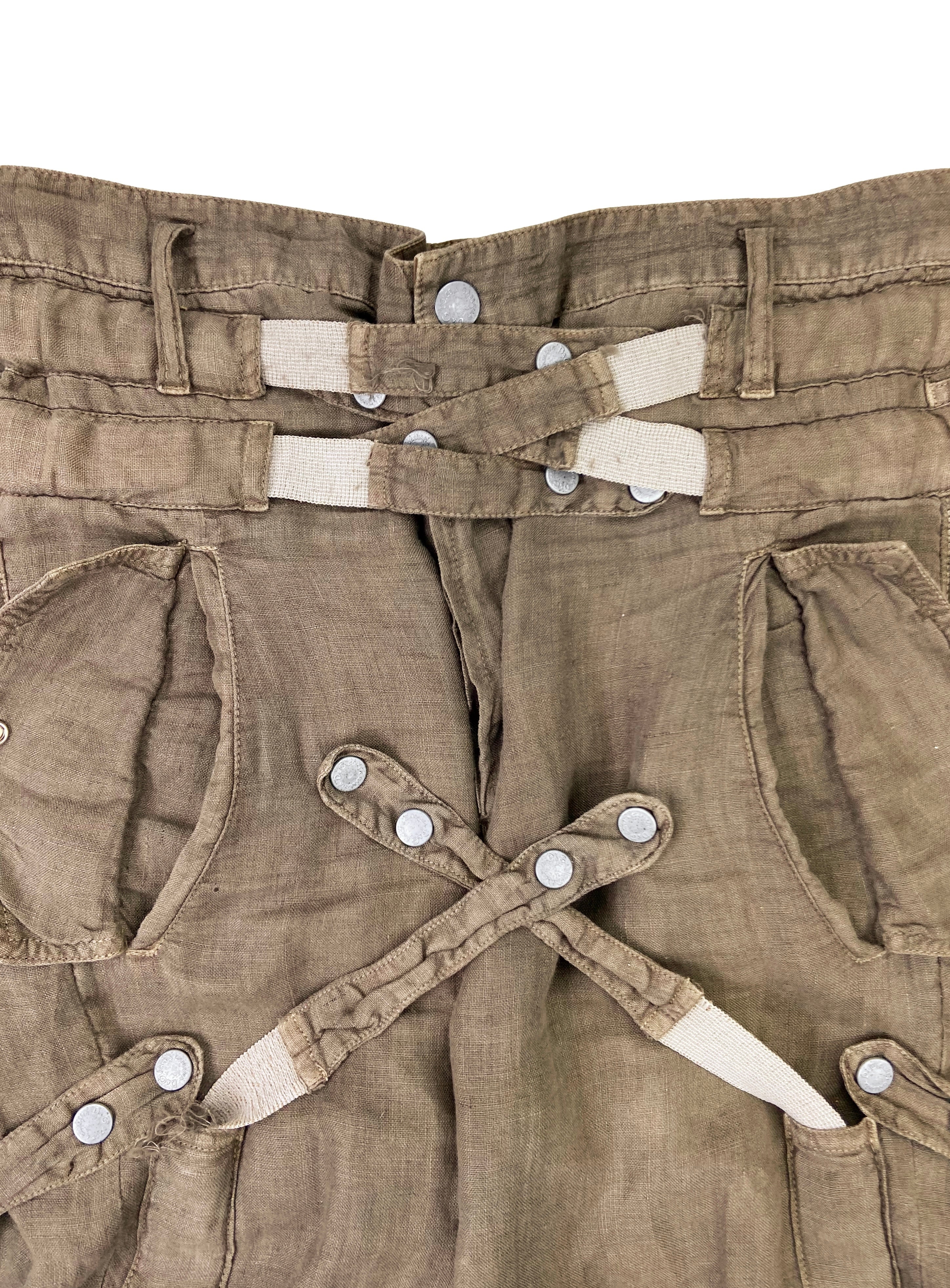 2000’s Dolce &amp; Gabbana Bondage Strap Linen Cargos