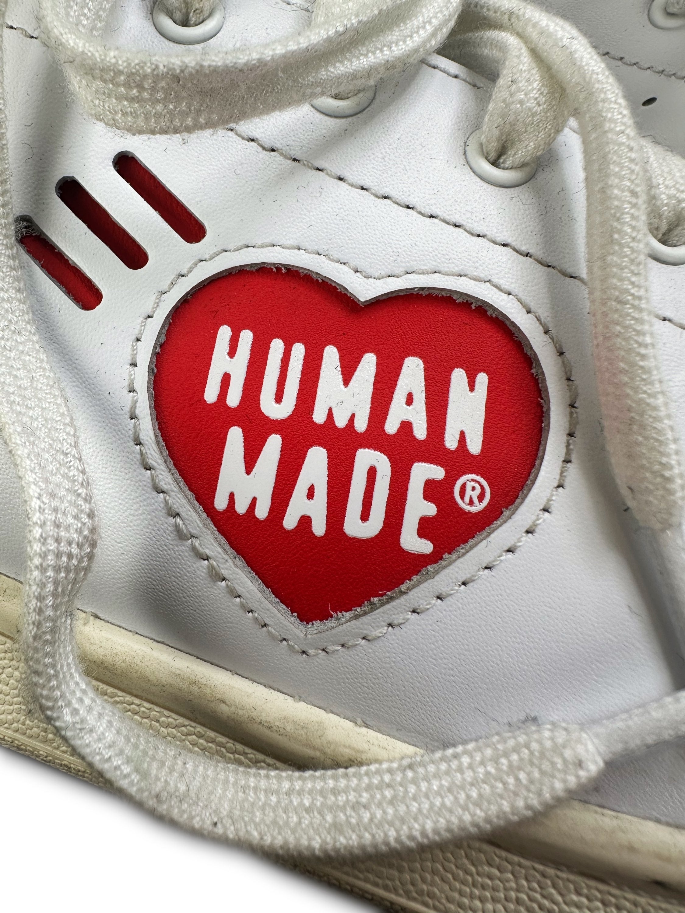 Human Made x Adidas White Leather ‘Heart’ Motif Sneakers