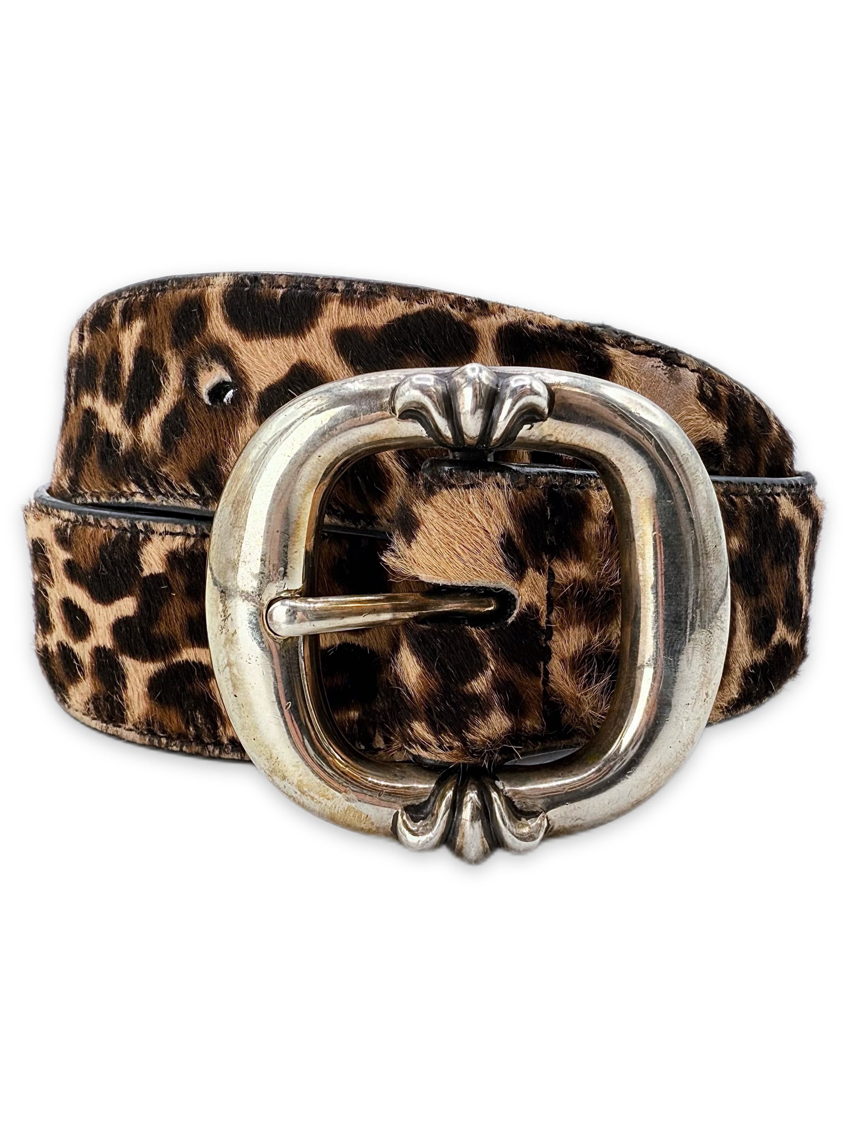 Chrome Hearts Leopard Gunslinger Pony Hair Gunslinger Belt