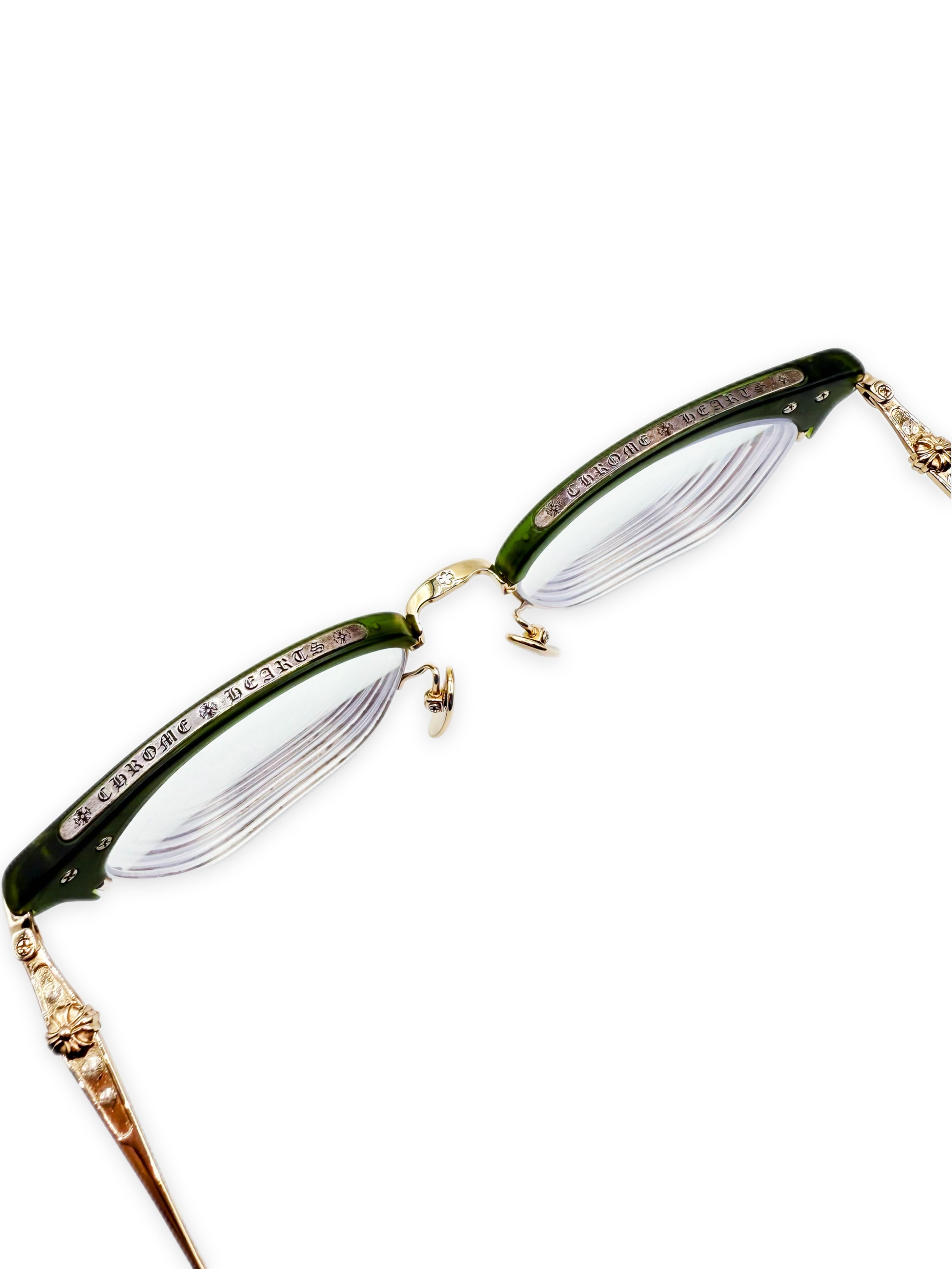 Chrome Hearts ‘Sluntradiction’ 22k Gold Clubmaster Glasses