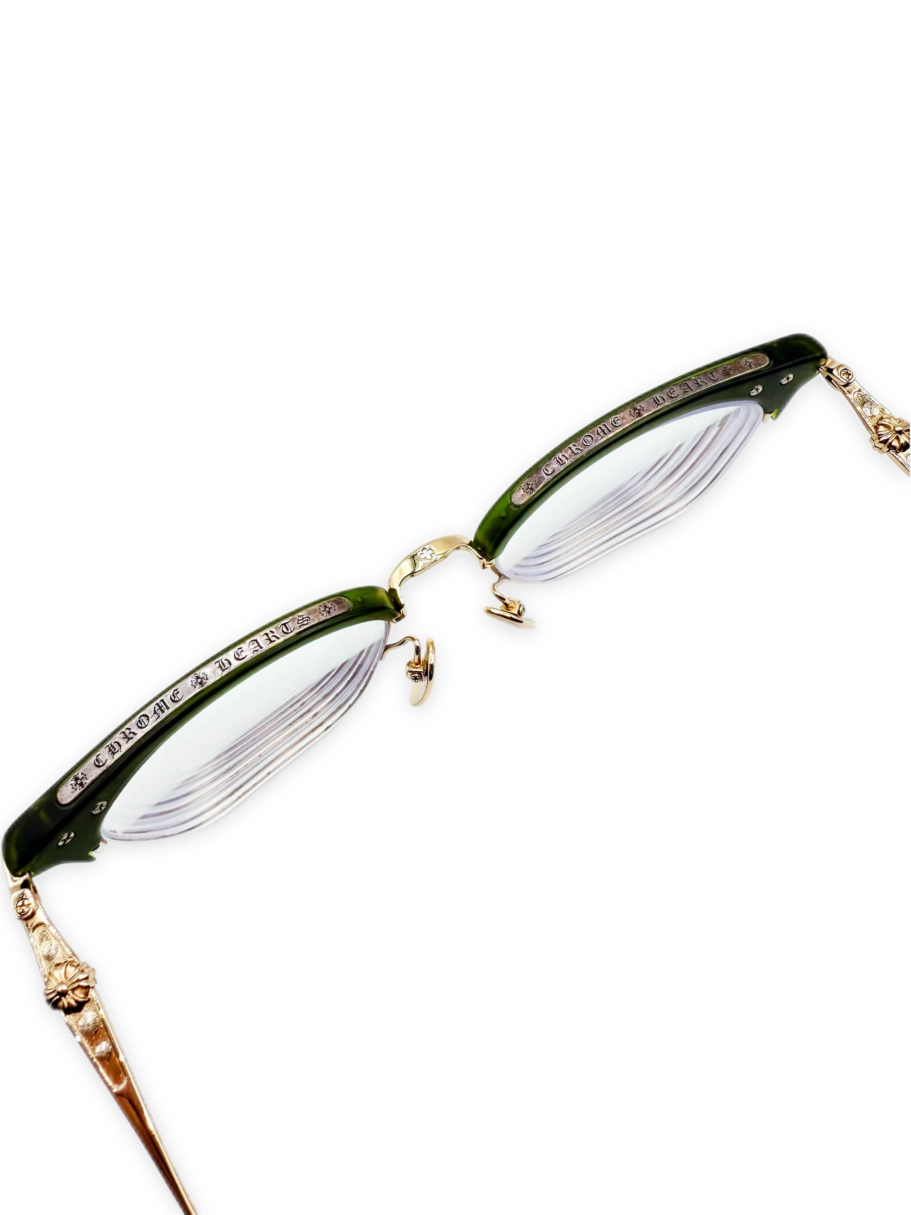 Chrome Hearts ‘Sluntradiction’ 22k Gold Clubmaster Glasses