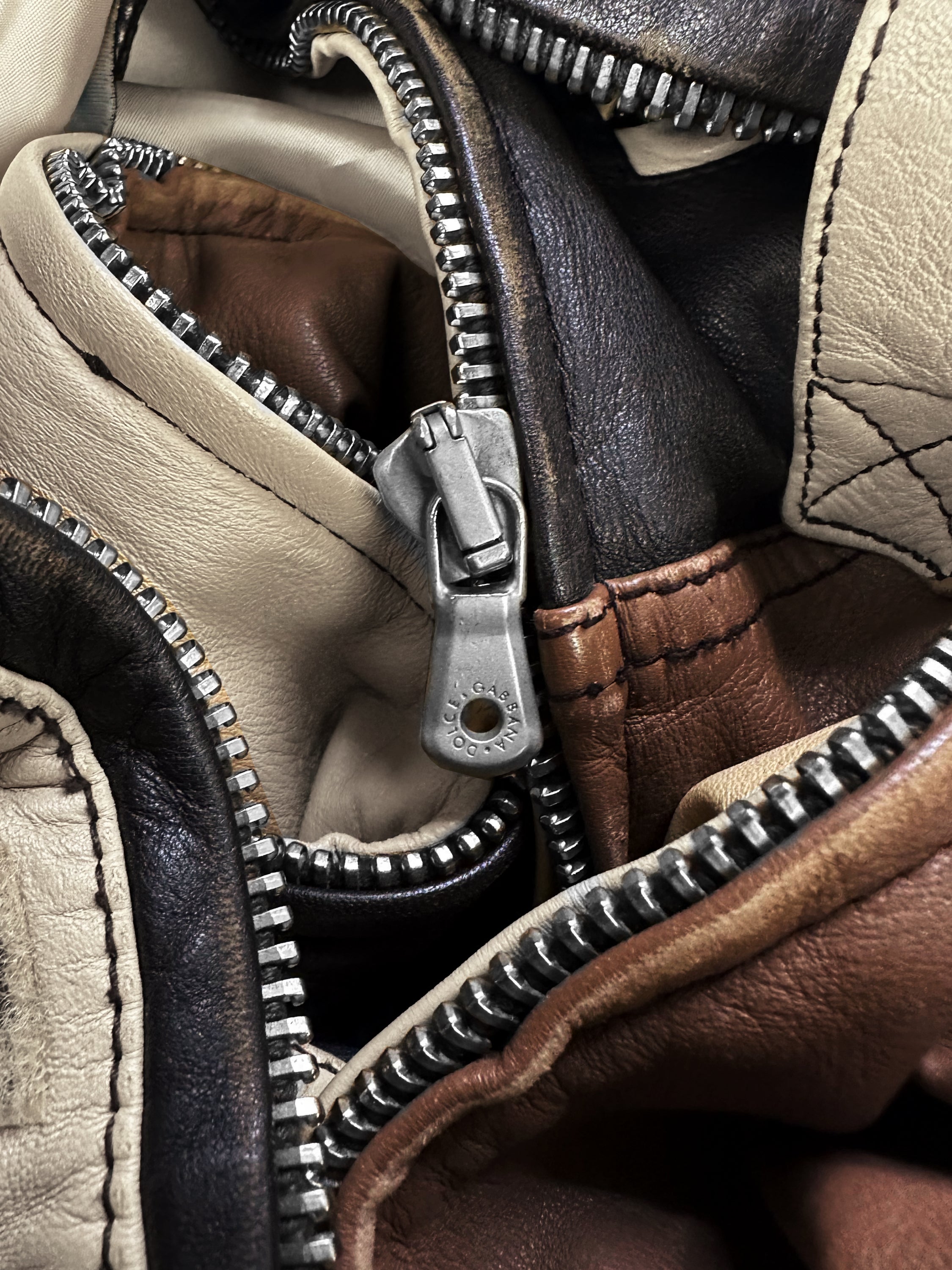 SS04 Dolce & Gabbana ‘Tonal’ Sheepskin Leather Racing Jacket