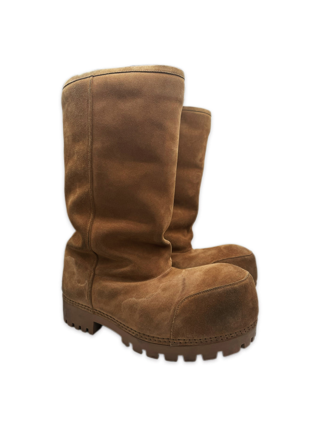 AW24 Balenciaga ‘Alaska’ Hi-top Fleece Lined Suede Brown Boots