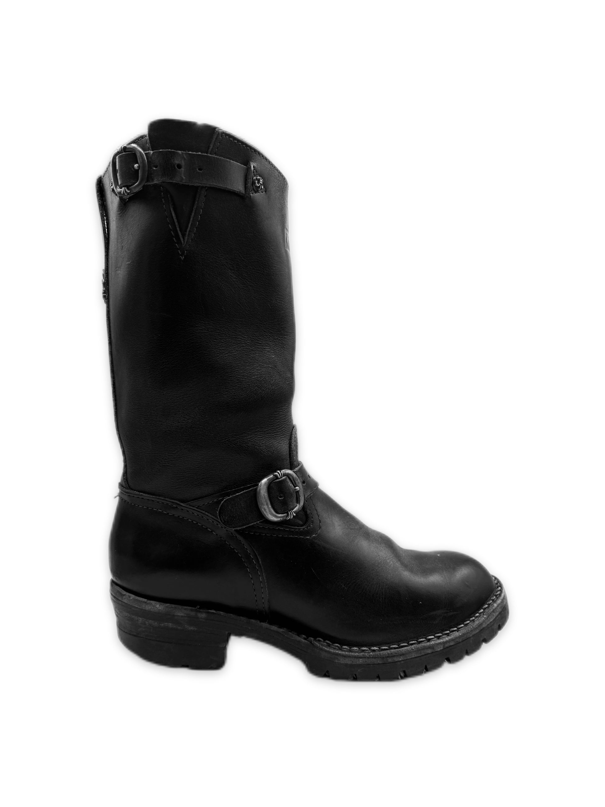 Chrome Hearts x Wesco Engineer Gunslinger Dagger Pendant Black Leather Boots
