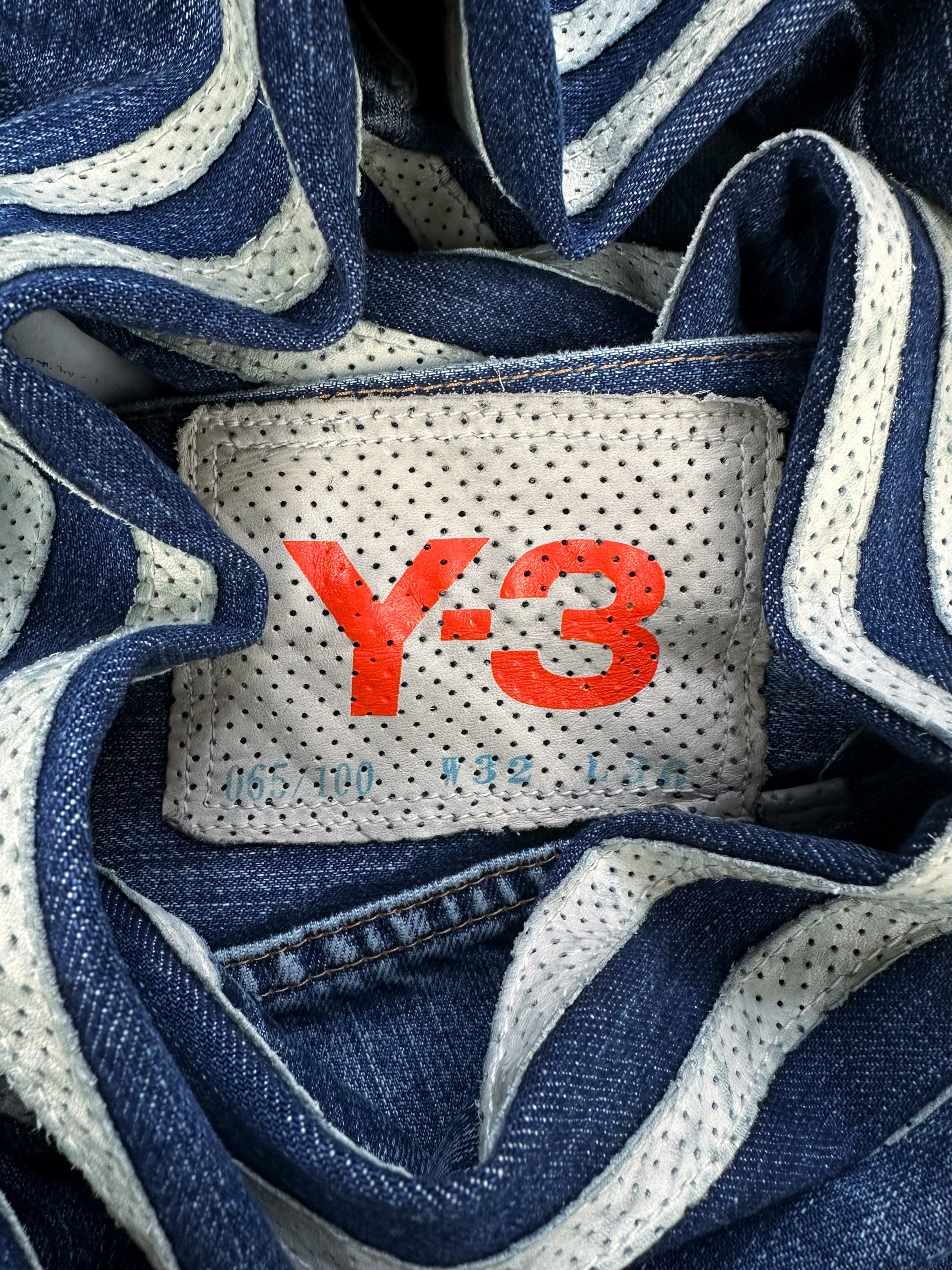 SS04 Yohji Yamamoto Y-3 X Adidas 65/100 ‘Three Stripe’ Spotted Horse Denim