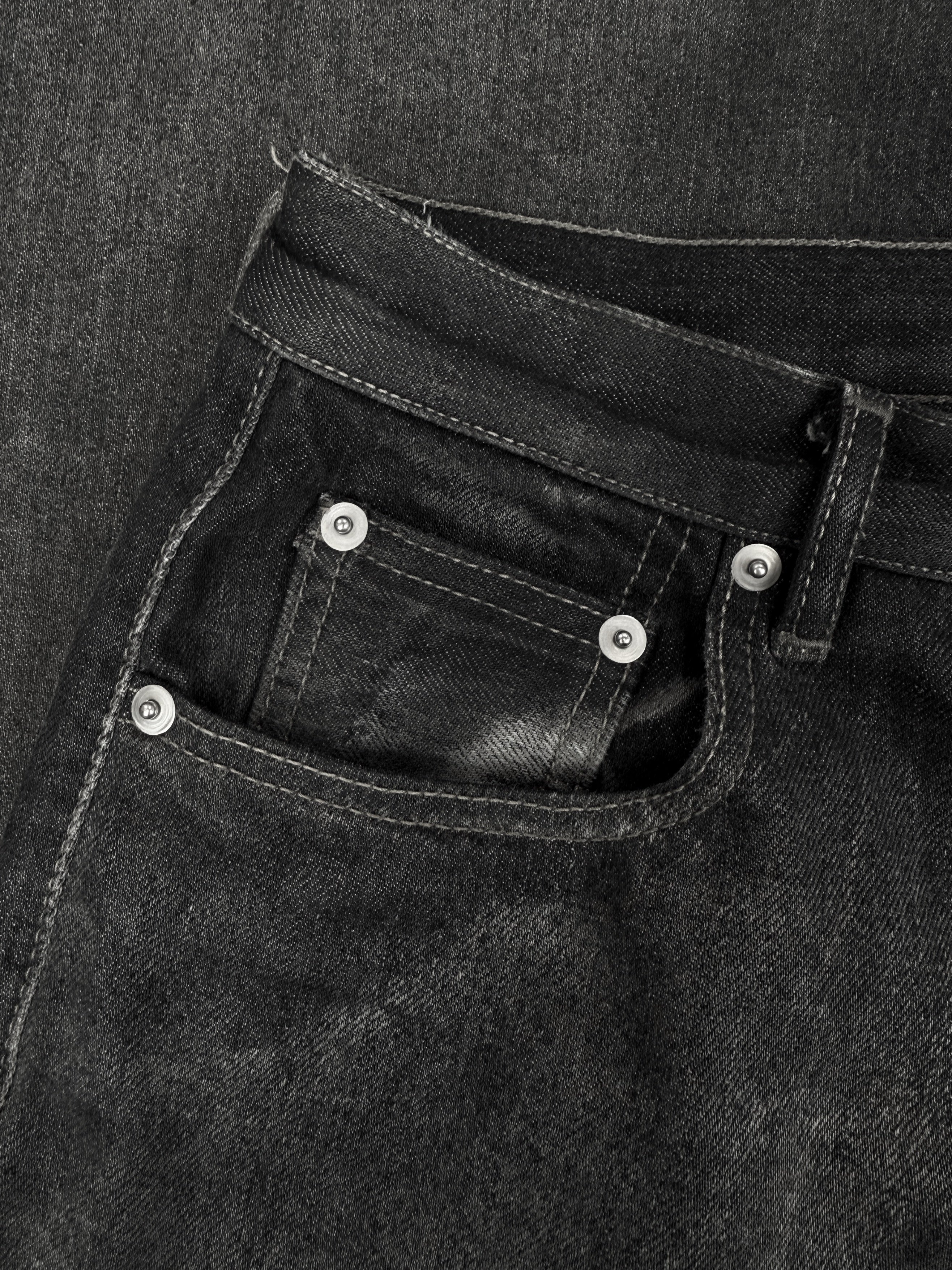 Rick Owens Mineral Wash Flared Bolan Grey Wide Cut Denim
