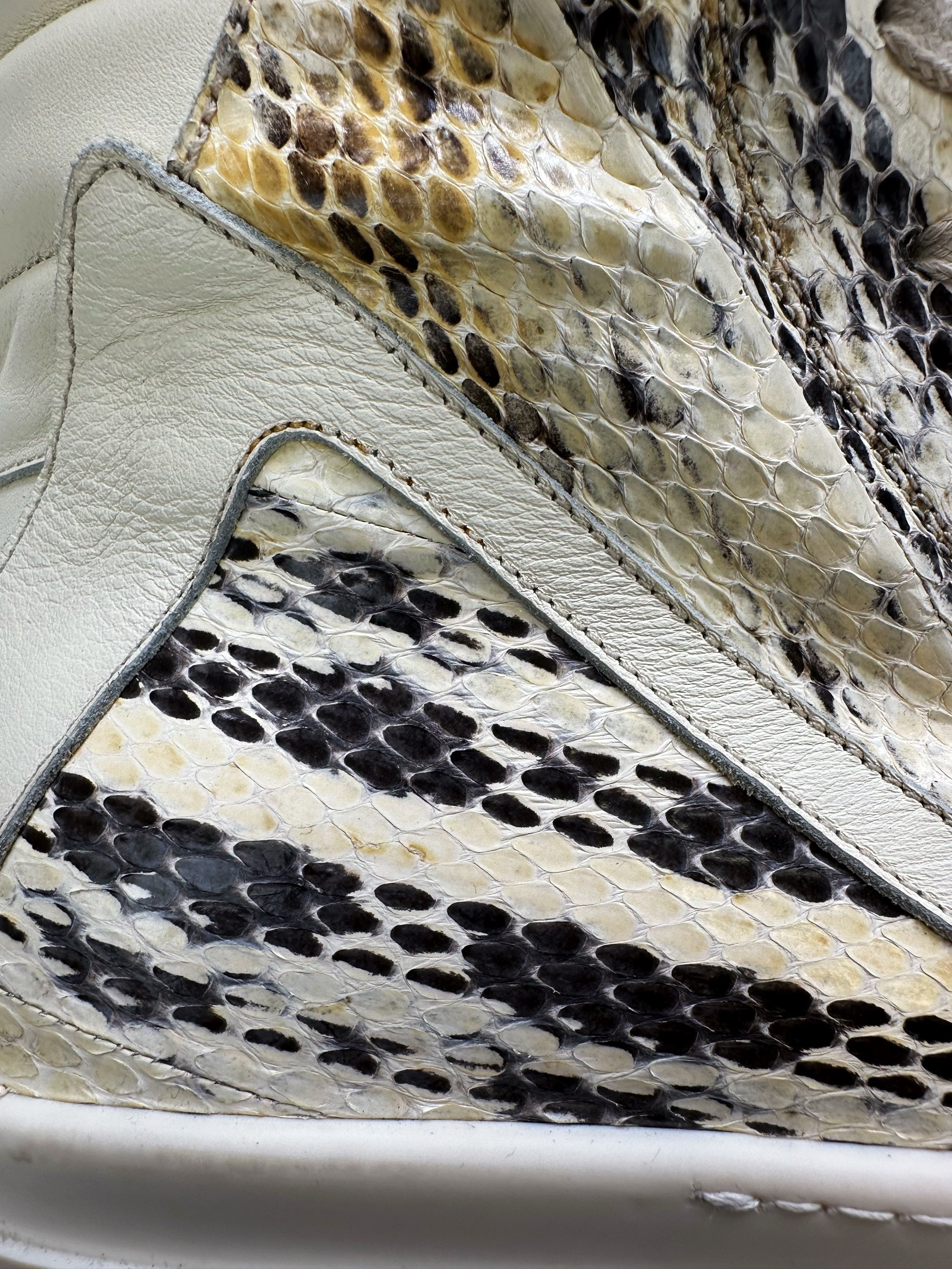 SS22 Rick Owens ‘Painted’ Python Skin Geobasket Sneakers