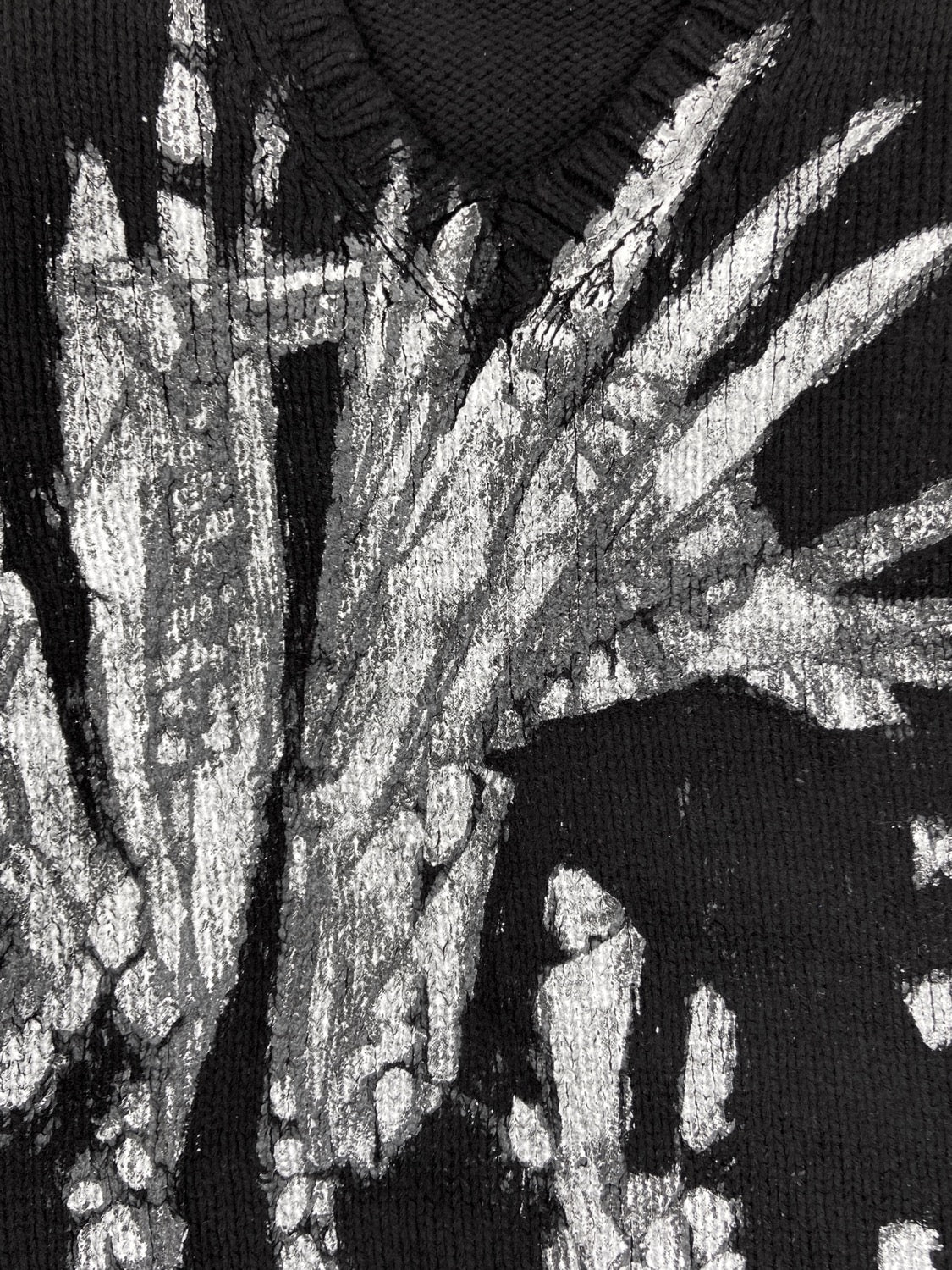 AW04 Yohji Yamamoto Hand Painted Heavy Weave Abstract Knitted Sweater