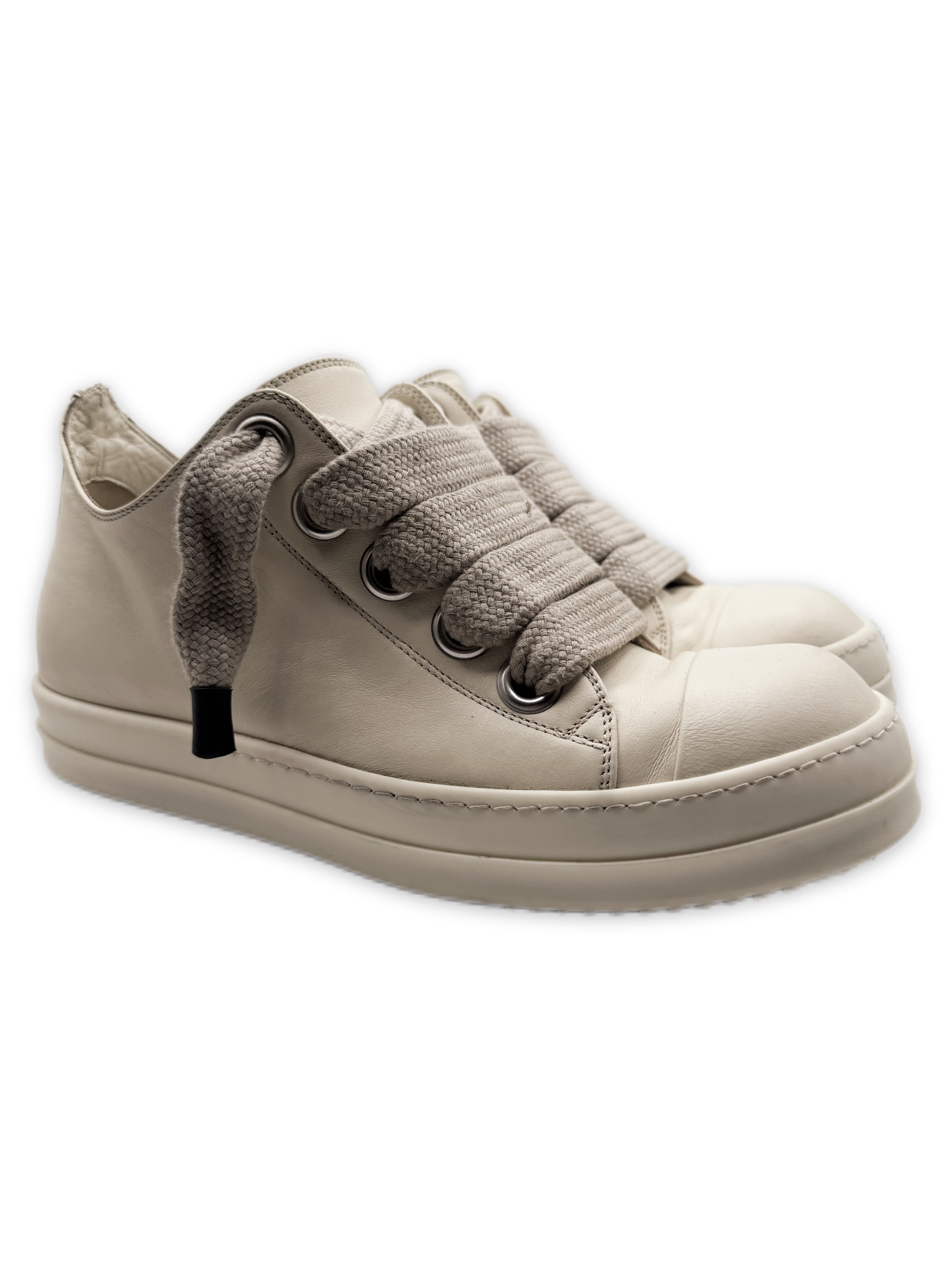 Rick Owens Jumbo Lace Low-top Leather Ramone Sneakers