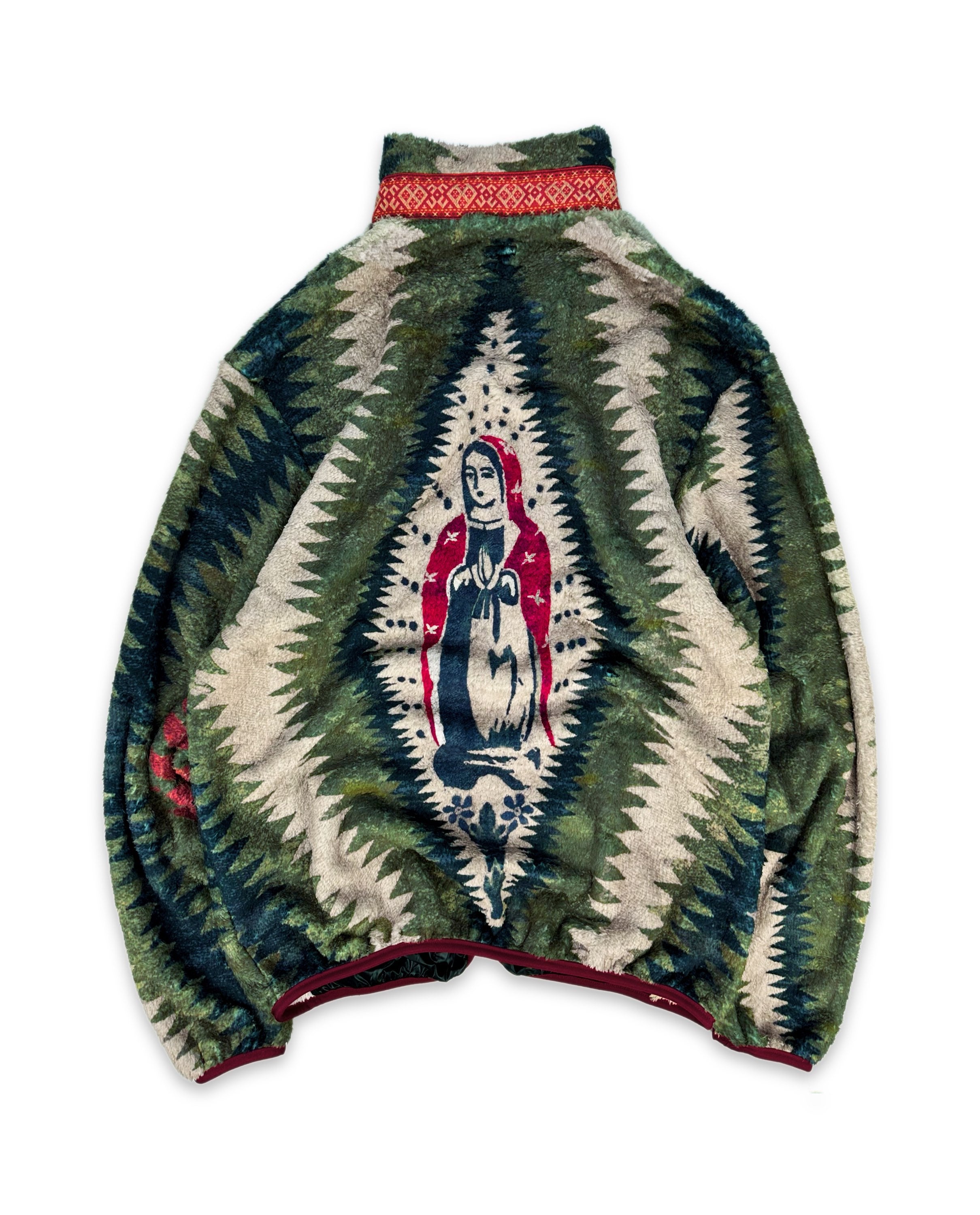 AW22 Kapital ‘Virgen Guadalupe’ Damask Full-zip Fleece Jacket