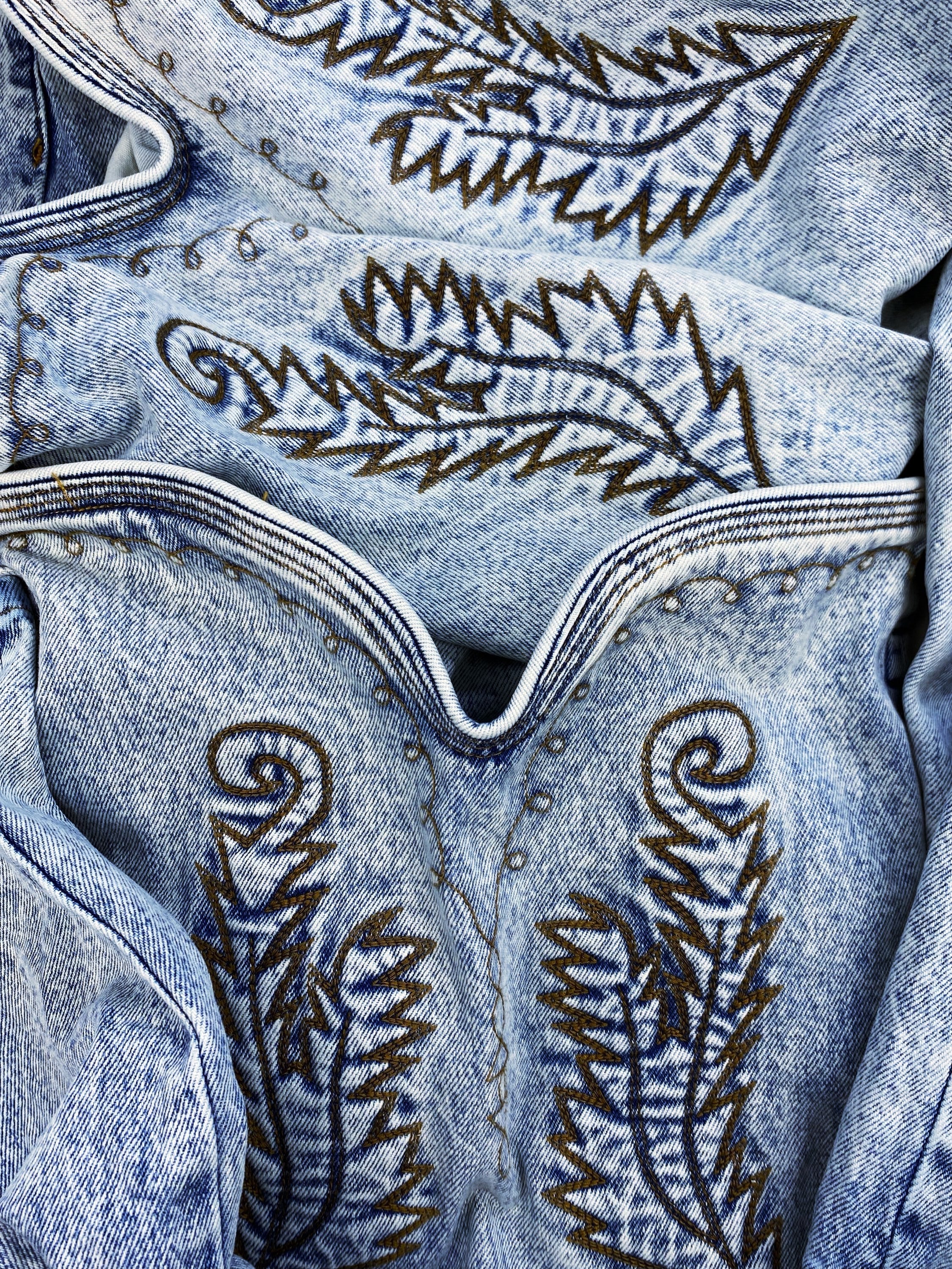 AW21 Y/Project Cowboy Cuff Acid Wash Bootcut Denim Jeans