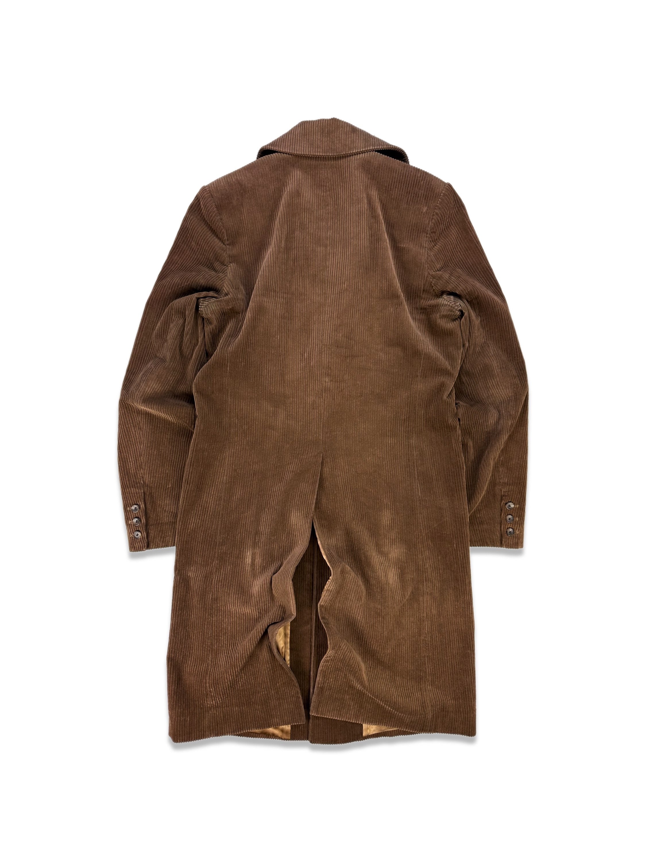 AW01 Raf Simons ‘Riot! Riot! Riot!’ Brown Corduroy Trench Coat