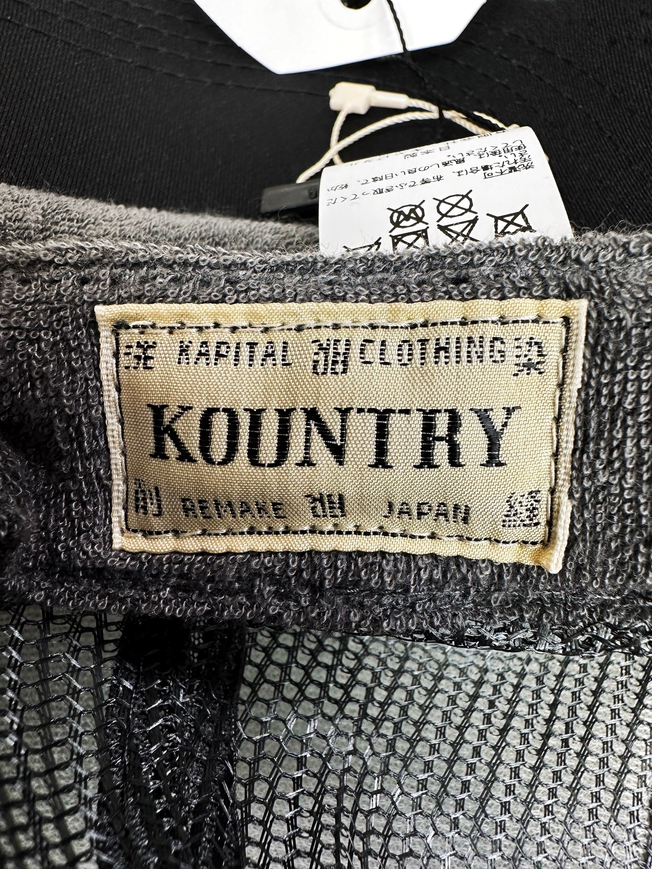 AW24 Kapital Kountry ‘Clutcher’ Mesh Grey Snap Back Trucker Hat