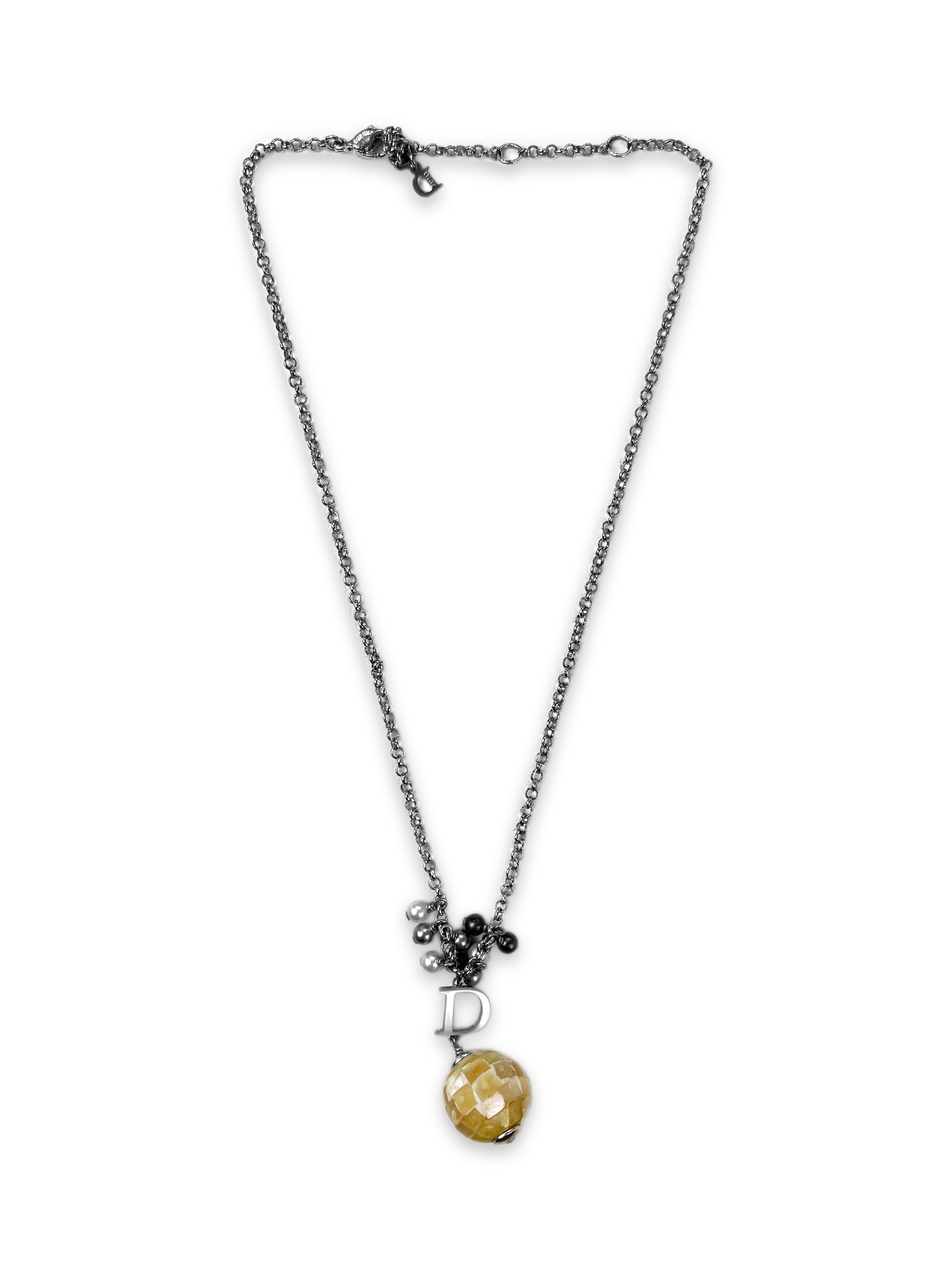 00s Dior ‘D’ Multi Pendant Silver Chain Necklace