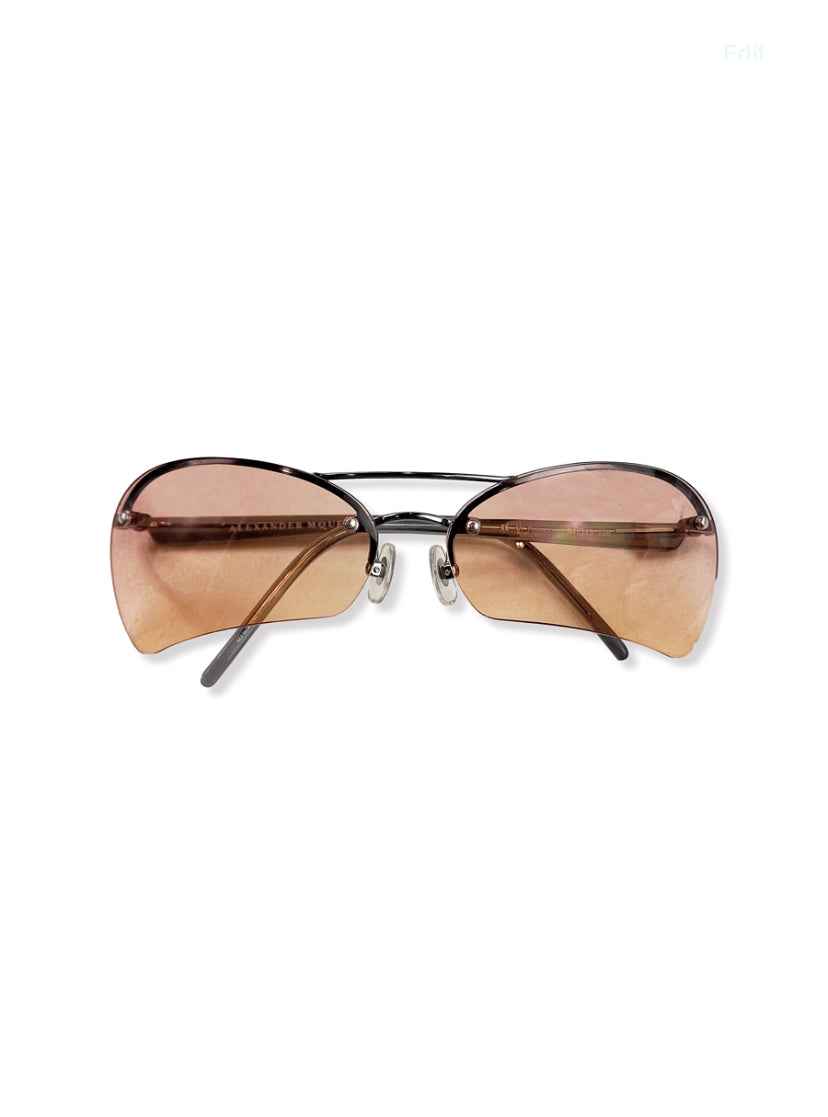 Alexander McQueen Eye Slit Rose Tint Sunglasses