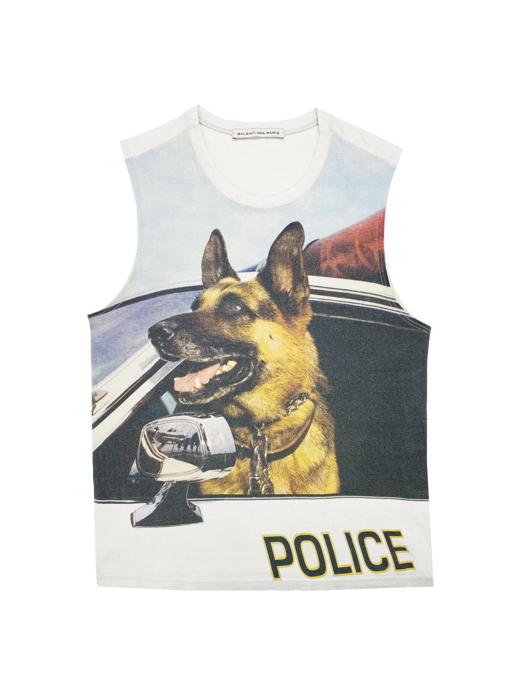 SS05 Balenciaga “Police” K9 Graphic Sleeveless Tank-top
