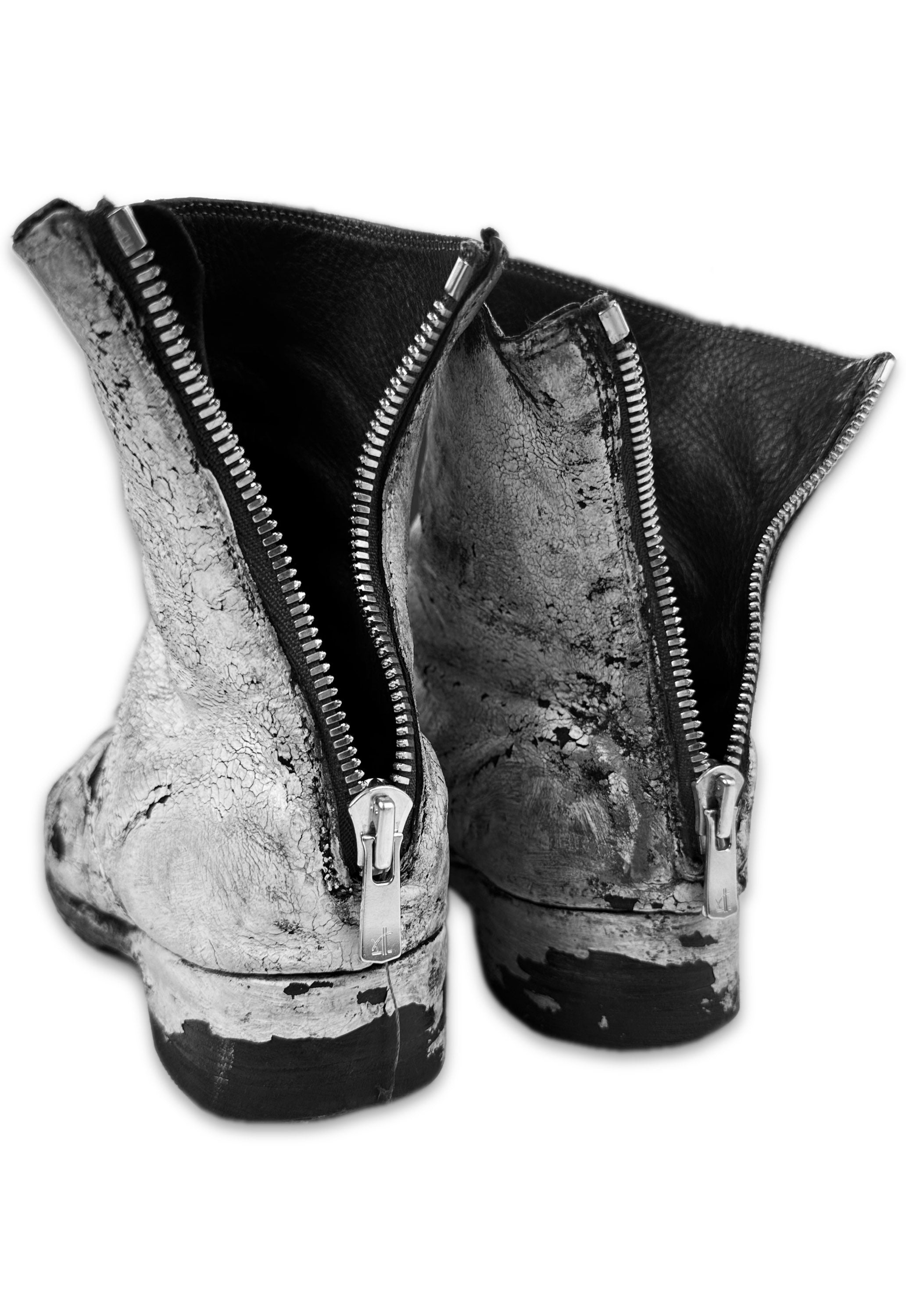 Guidi ‘986’ Paint Crack Back-zip Suede Leather Boots