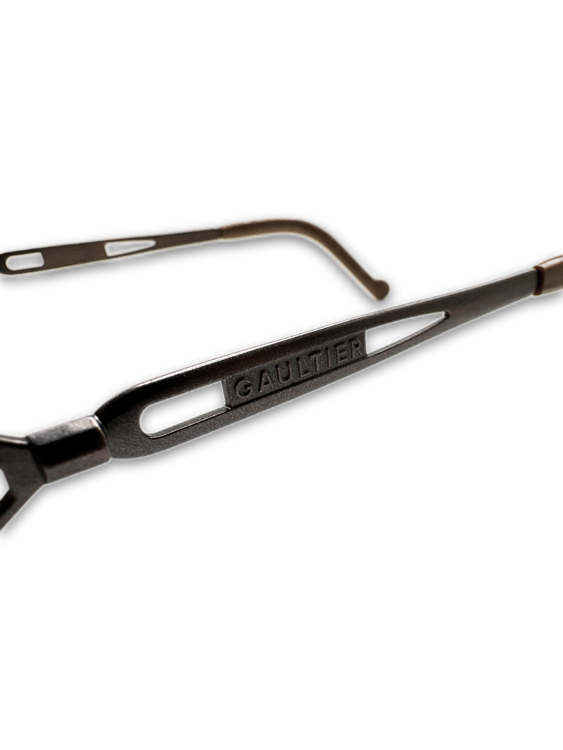 00s Jean Paul Gaultier Orange Tint Steampunk Sunglasses