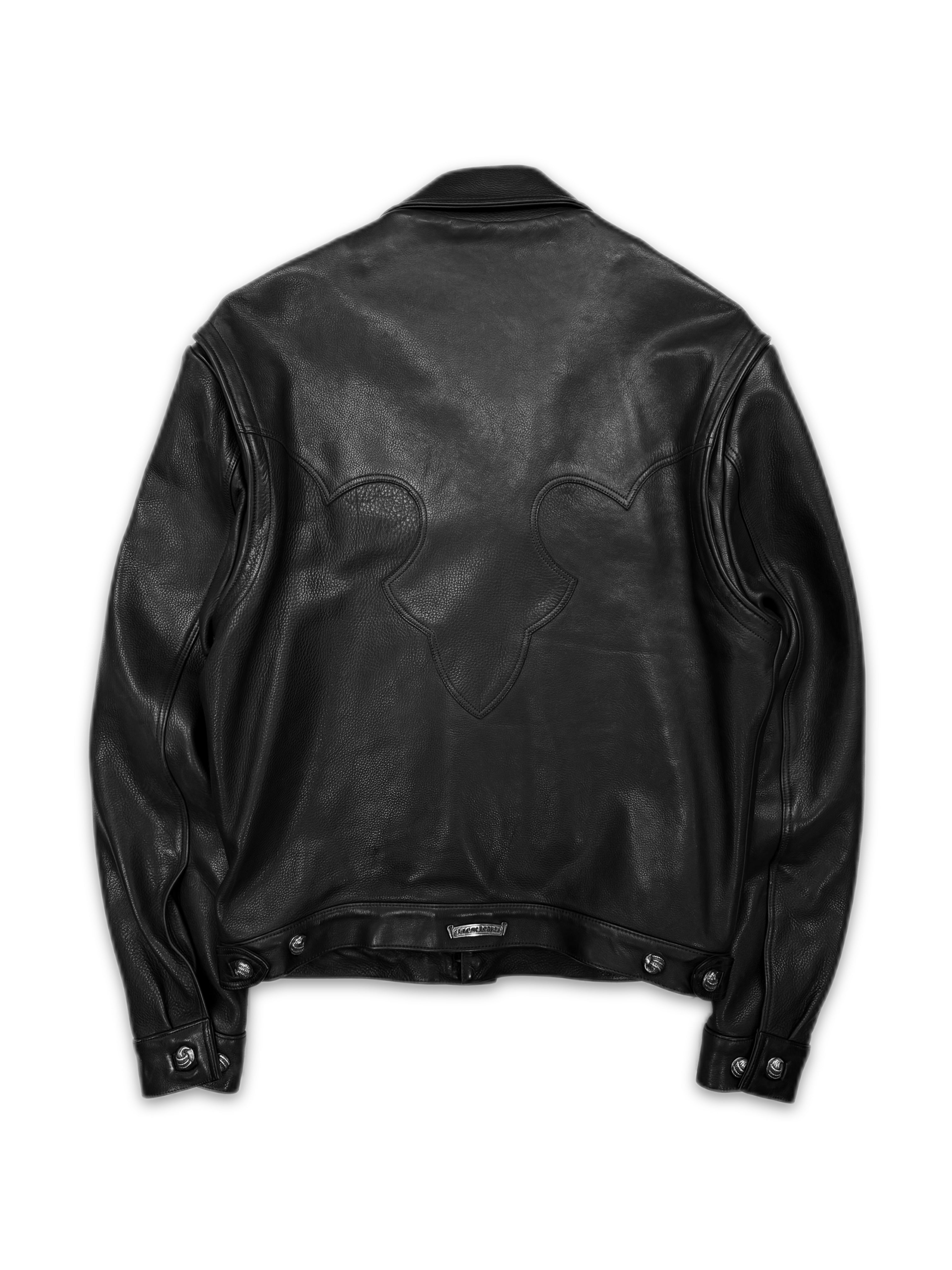 1993 Chrome Hearts Talon Button Leather Moto Fleur Jacket