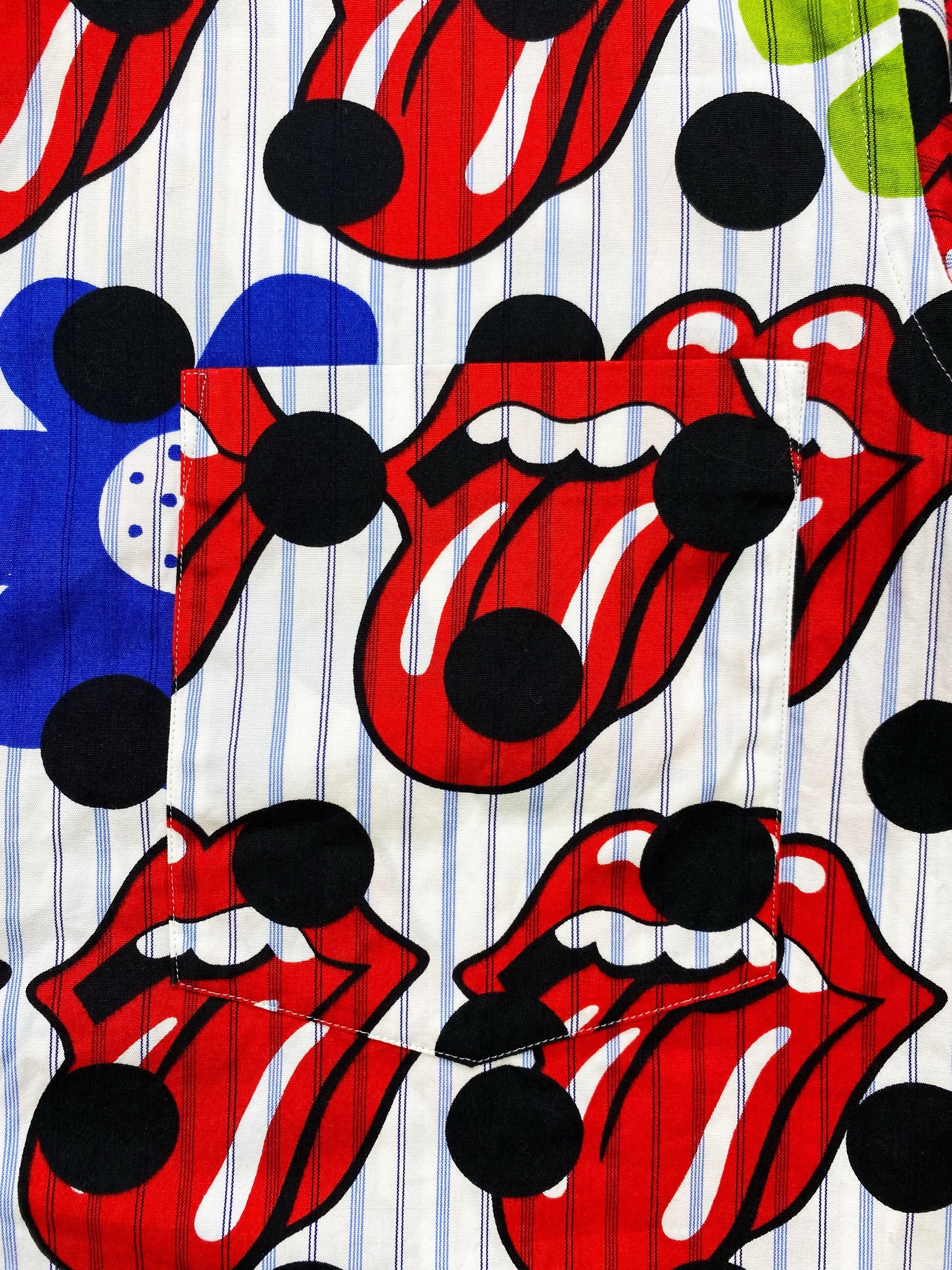 SS06 Comme Des Garçons Homme Rolling Stones Full Print Button Up