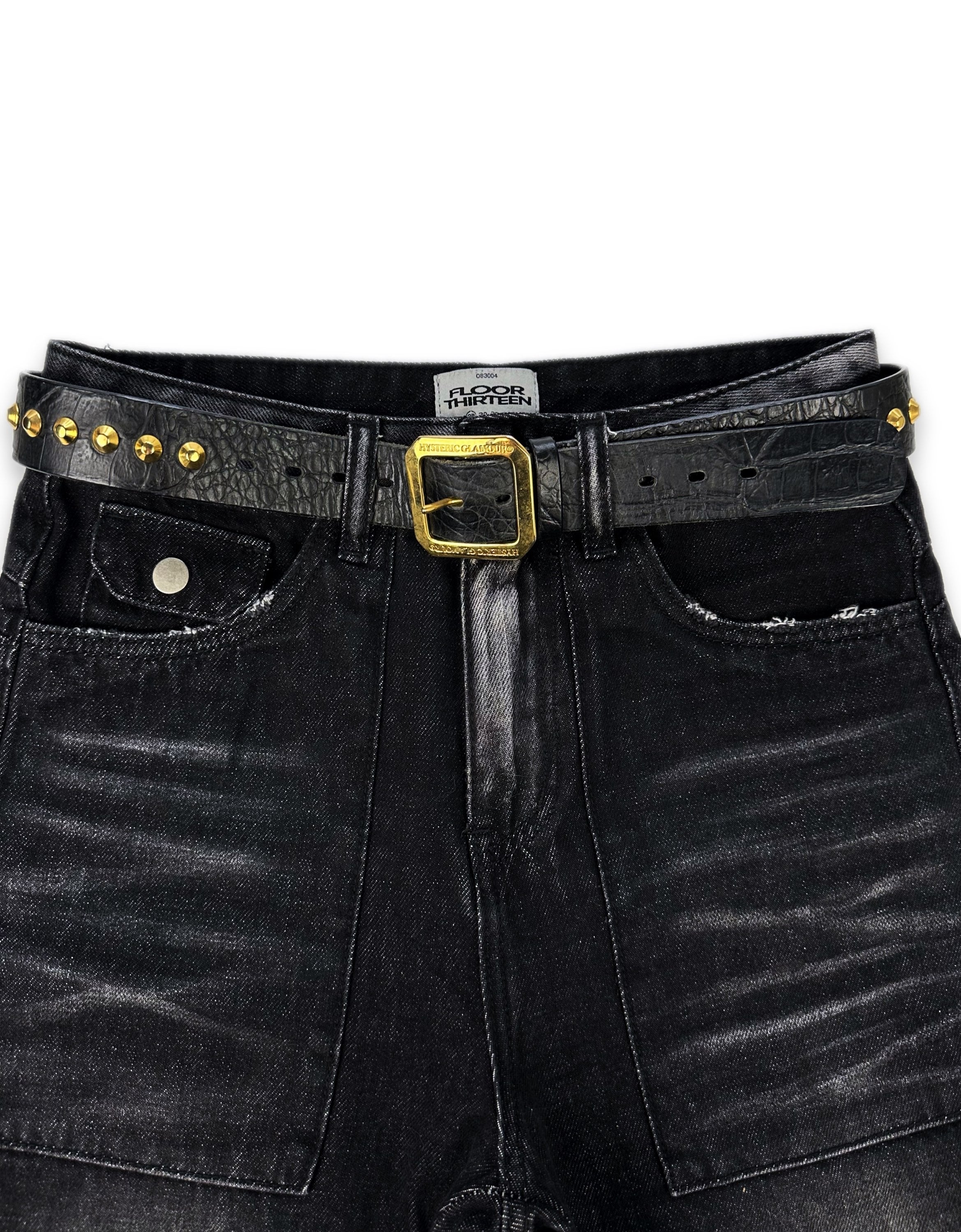 00s Hysteric Glamour ‘Hysteric Destory’ Gold Spellout Leather Belt