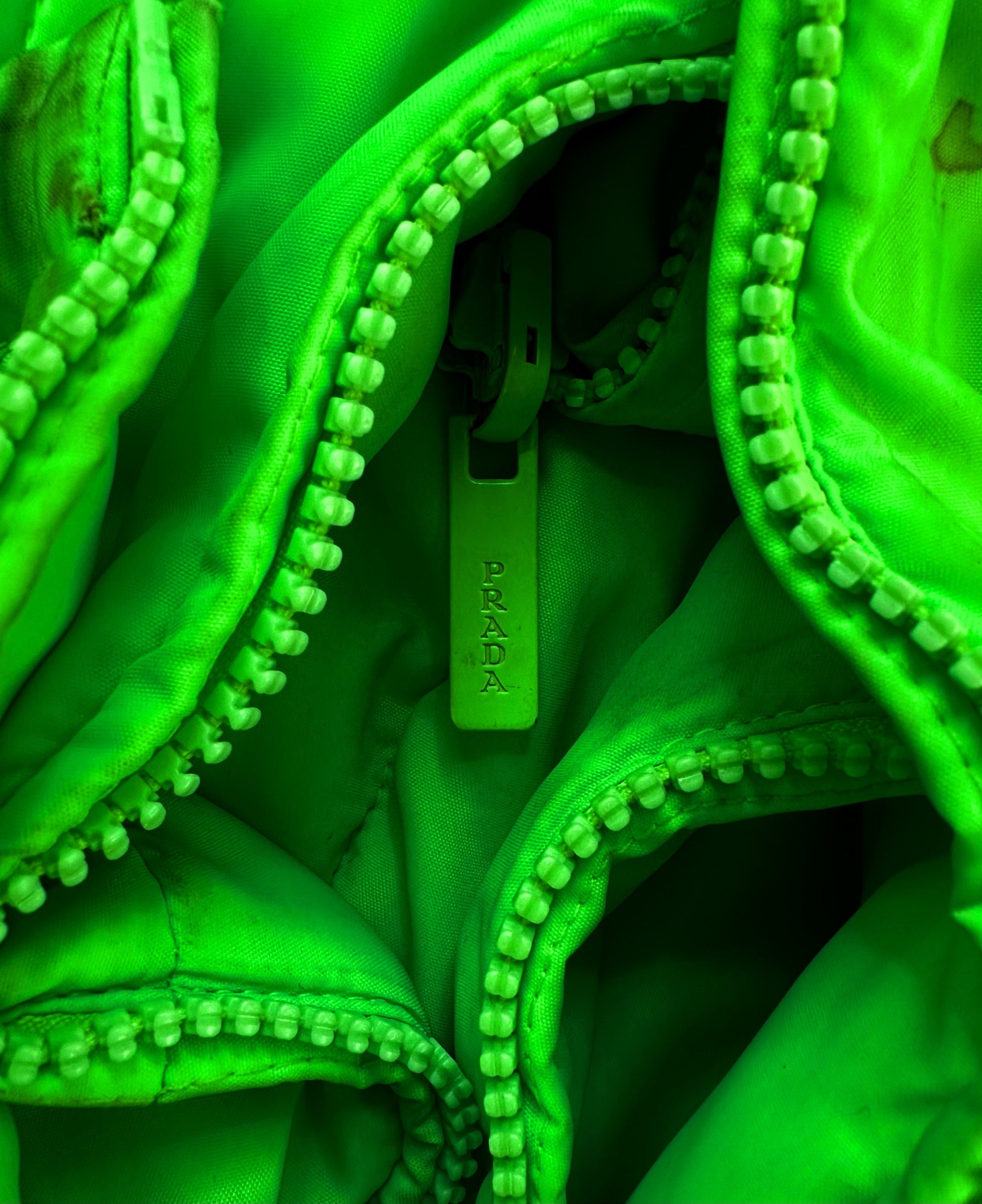 AW18 Prada ‘Pistachio’ Linea Rossa Neon Green Puffer Jacket