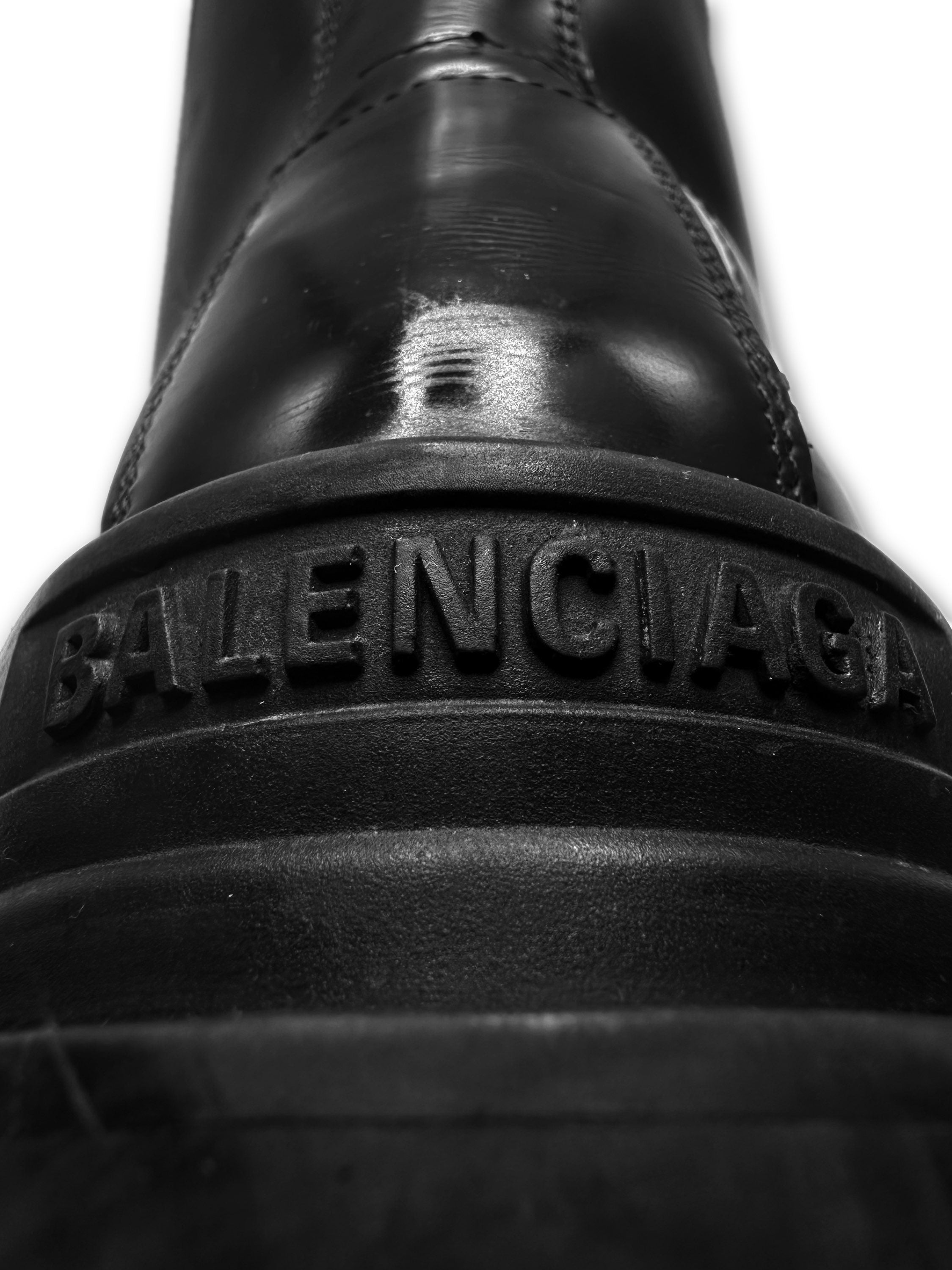 Balenciaga ‘Strike’ Patent Leather Lace Combat Boots