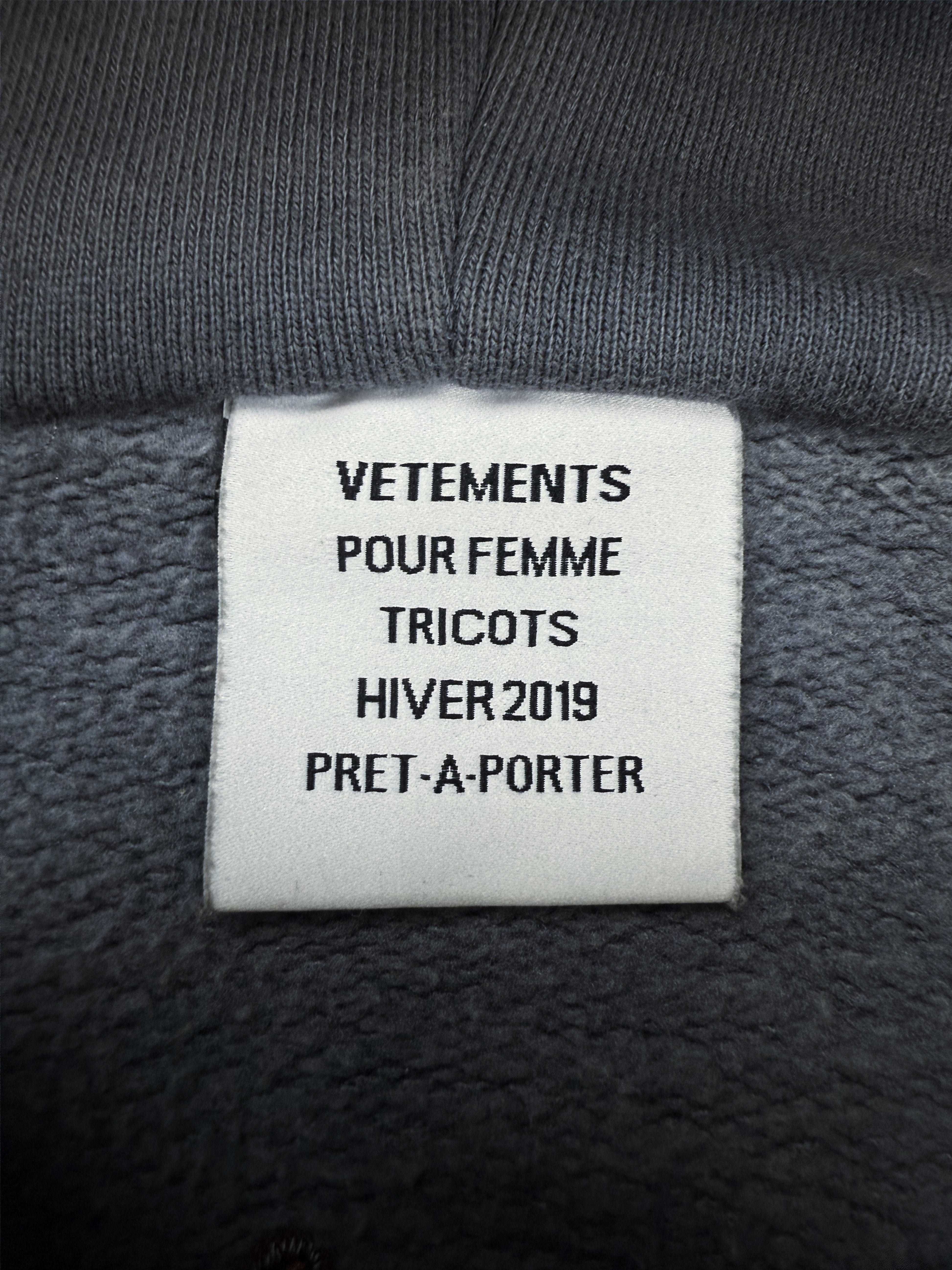 AW19 Vetements ‘I Love Sluts’ Hug Me Embroidered Hoodie