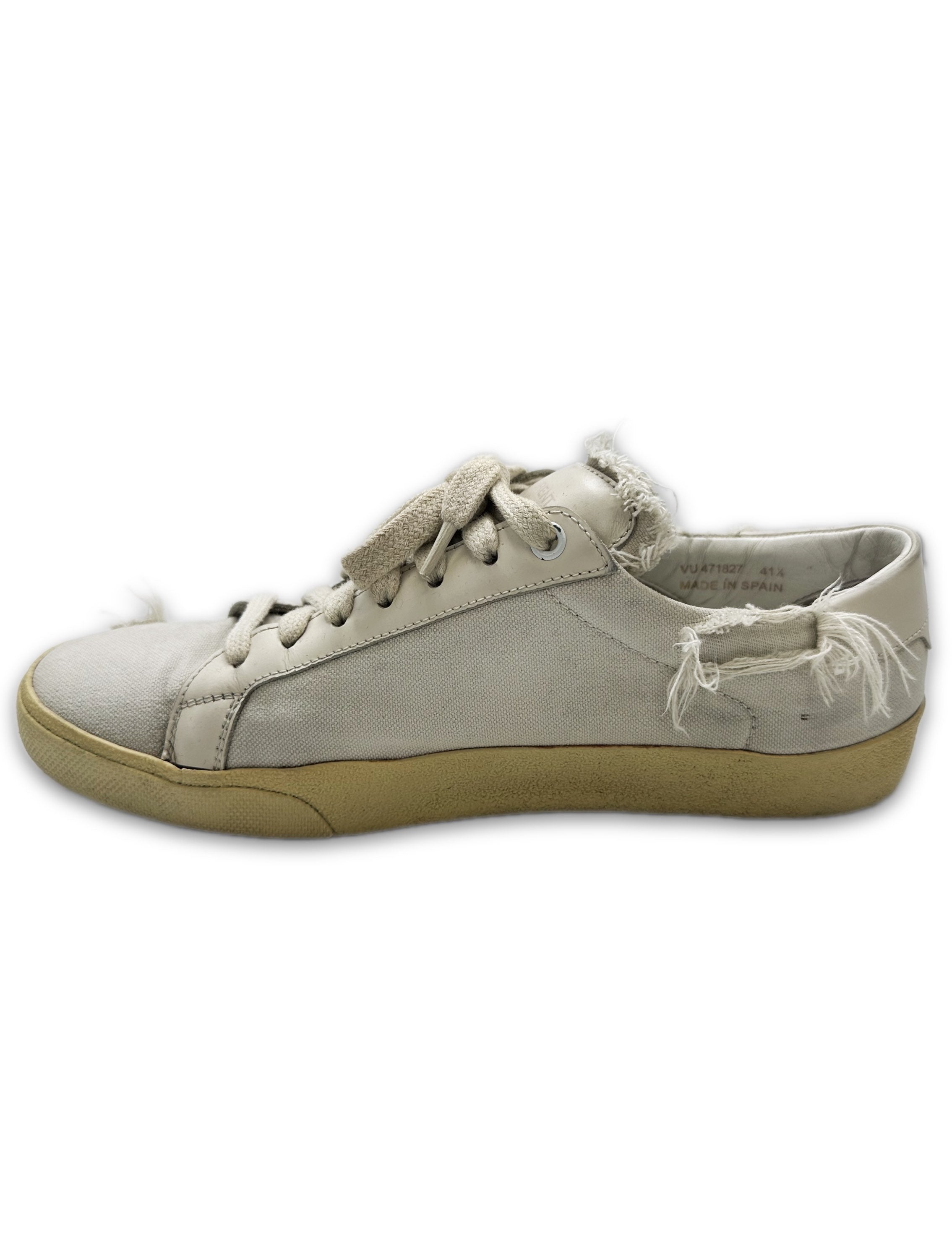 Saint Laurent Paris Court Classic Distressed White Low-top Sneakers