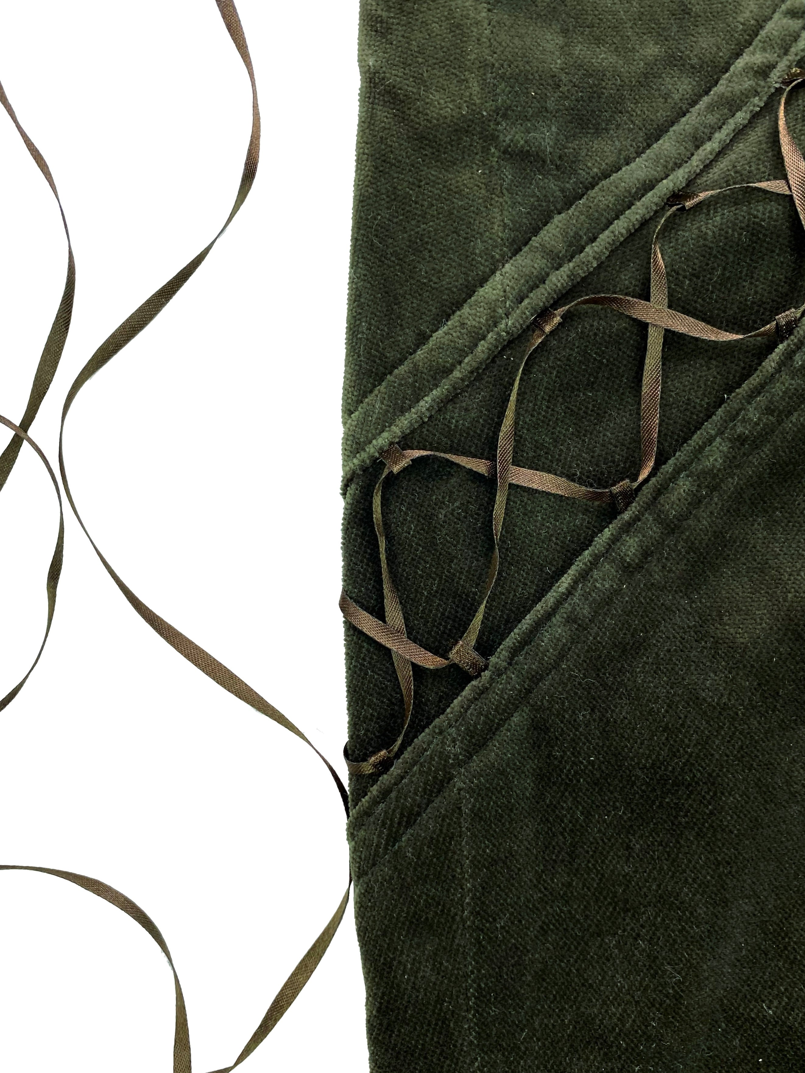 AW06 Undercover “Guru Guru” Spiral Lace Forest Green Trousers