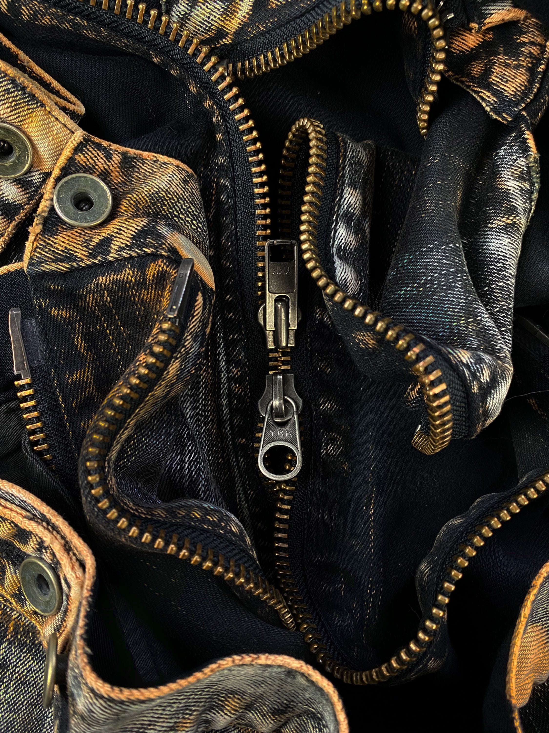 00s Le Grande Bleu (L.G.B) ‘Biker’ Cut Distressed Denim Jacket