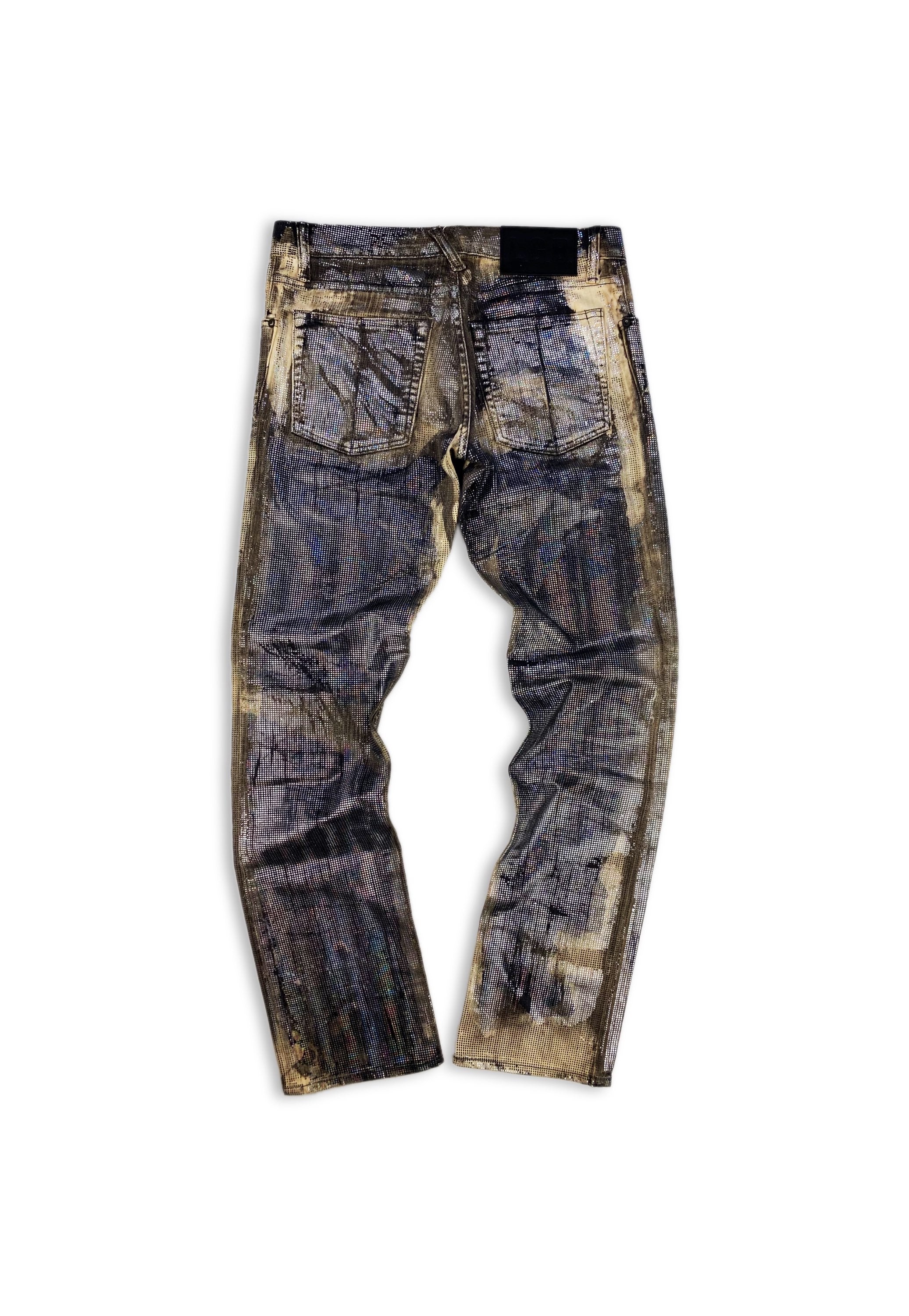 Le Grande Bleu L.G.B Crystal Encrusted Skinny Cut Denim