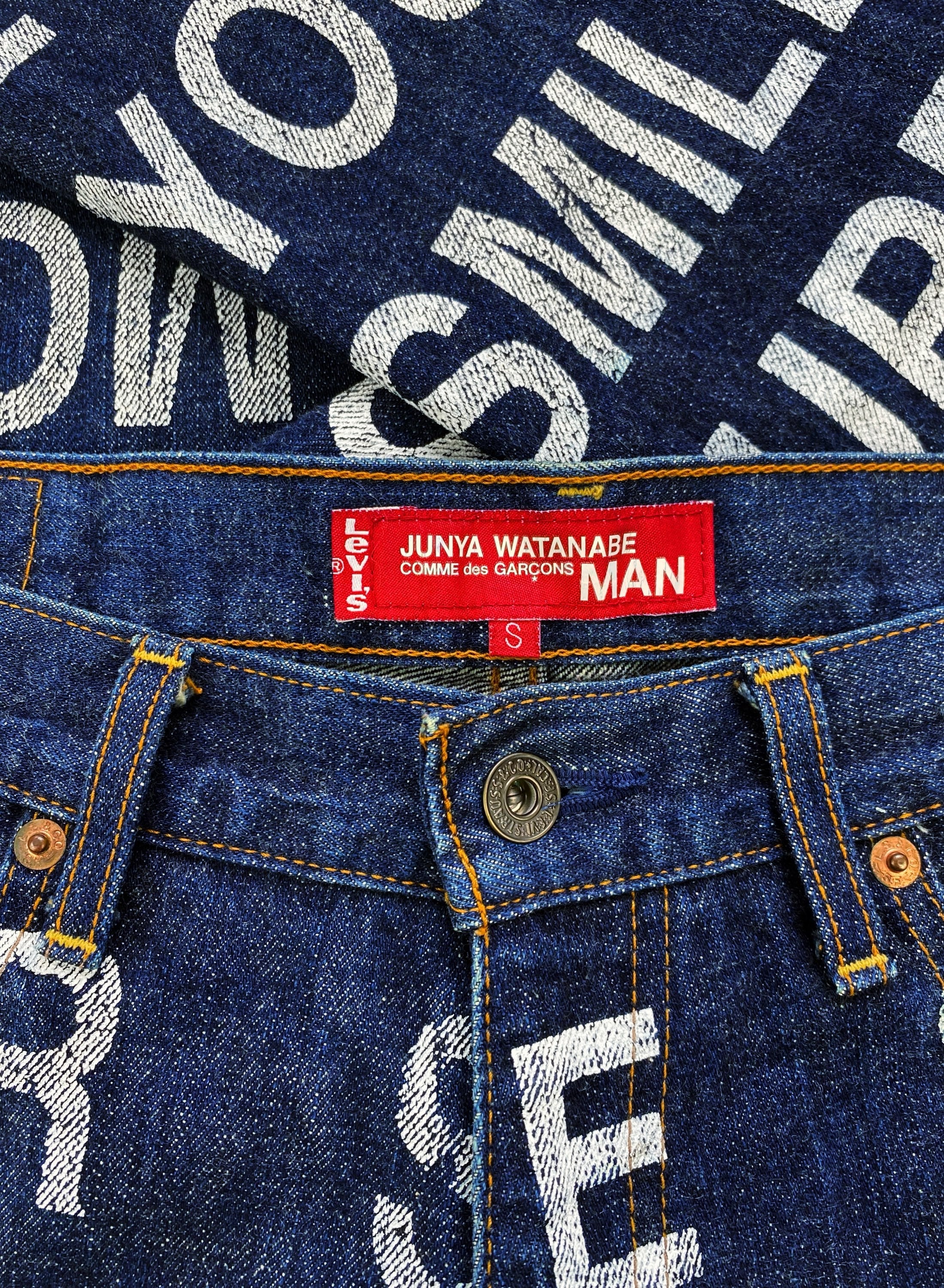 SS02 Junya Watanabe “Forever” Poem Indigo Full Print Denim