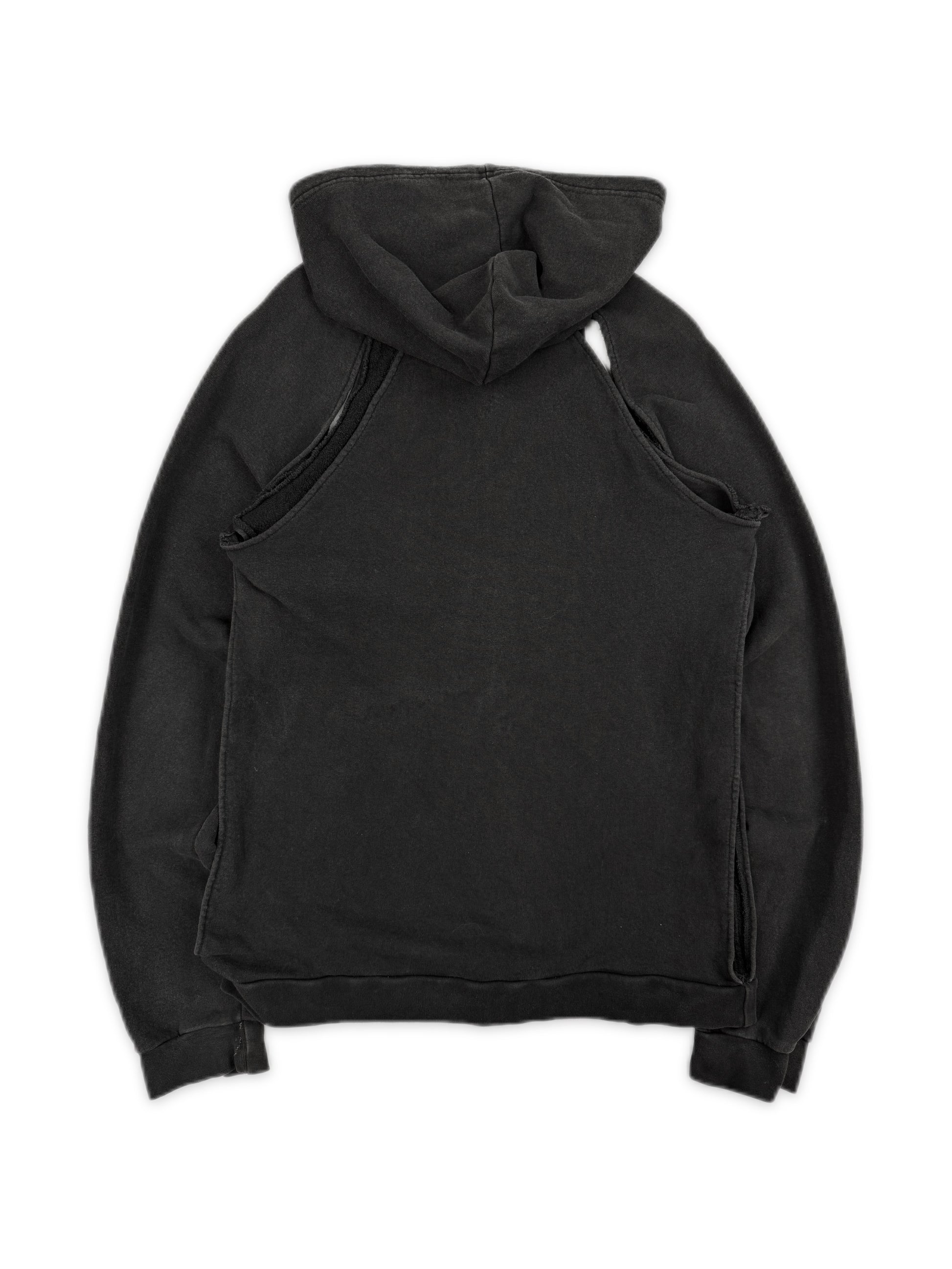 SS03 Raf Simons ‘New Kids Inc.’ Cut Out Slate Grey Hoodie