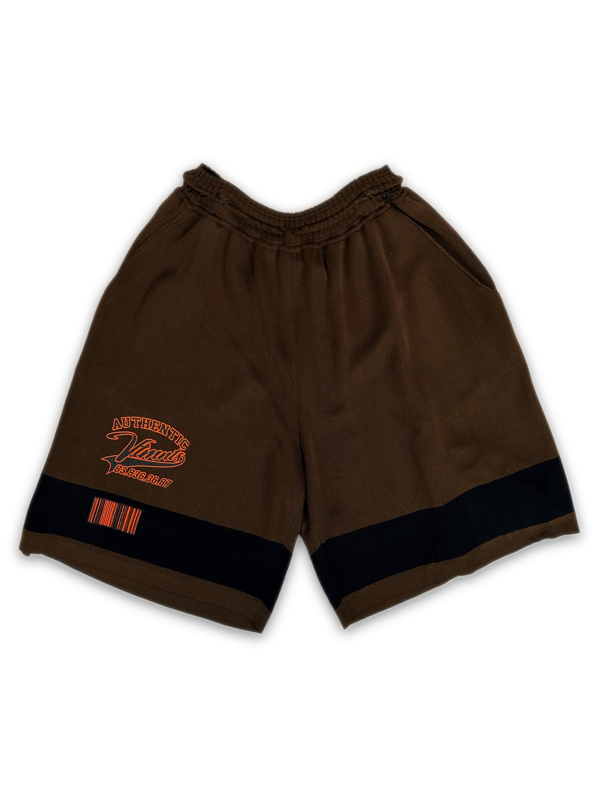 Vetements Brown ‘Barcode’ Motif Mesh Shorts