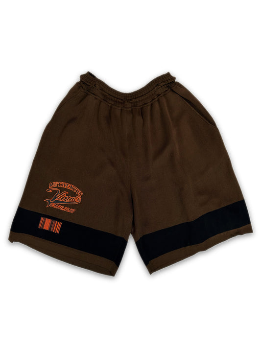 Vetements Brown ‘Barcode’ Motif Mesh Shorts