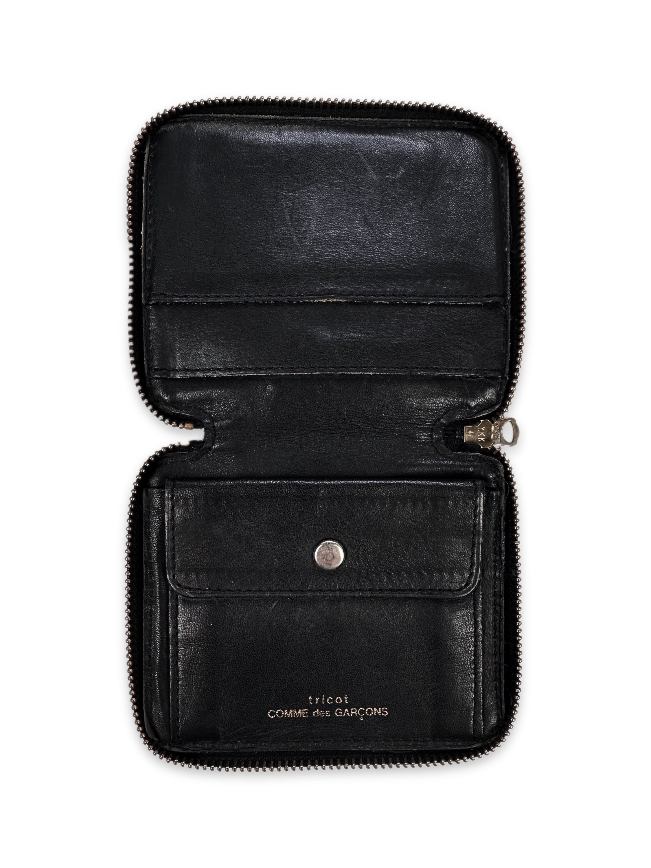 90s Comme des Garçons Black Leather Bifold Wallet