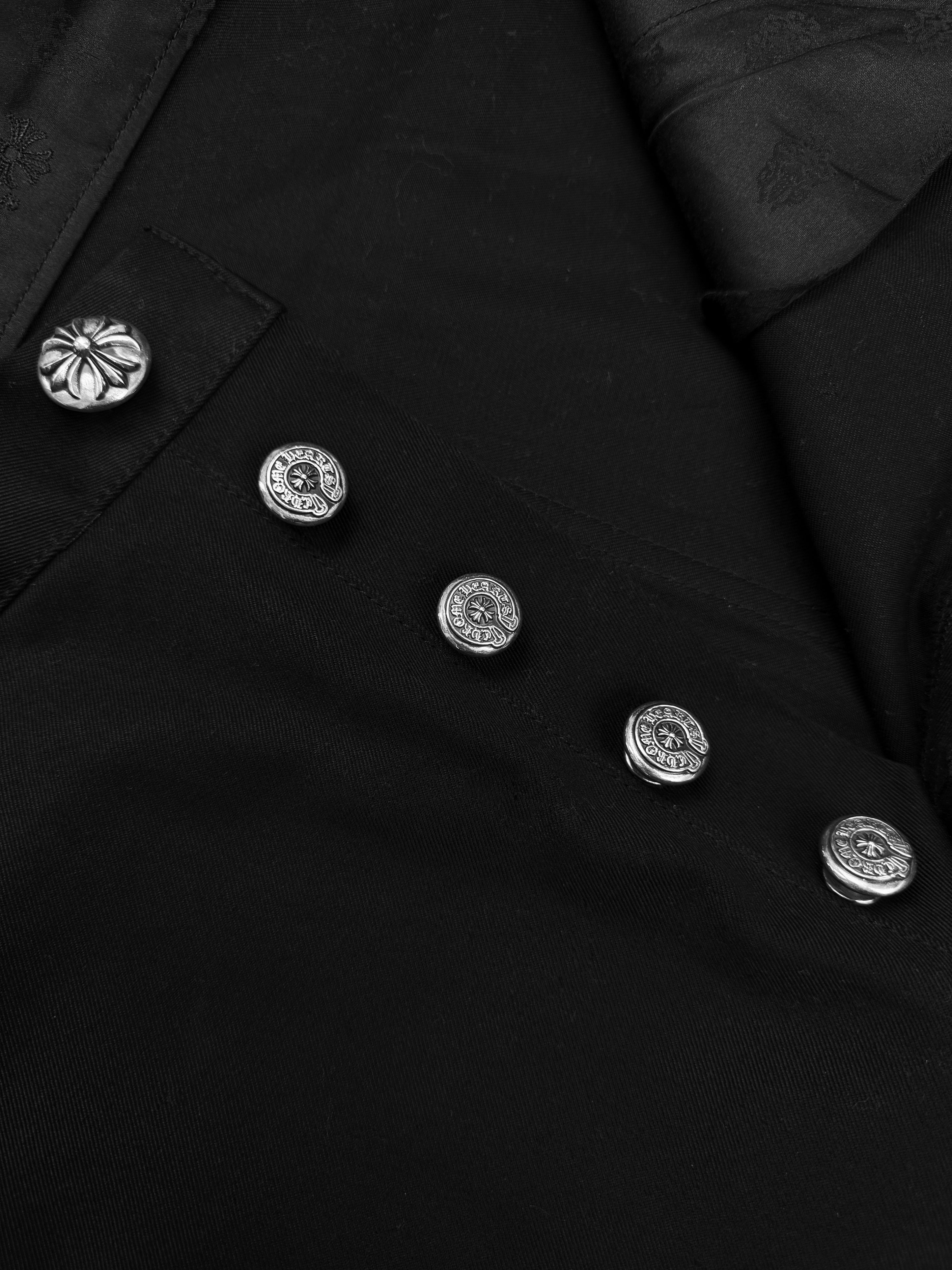 Chrome Hearts Double Knee Carpenter Denim Black Shorts